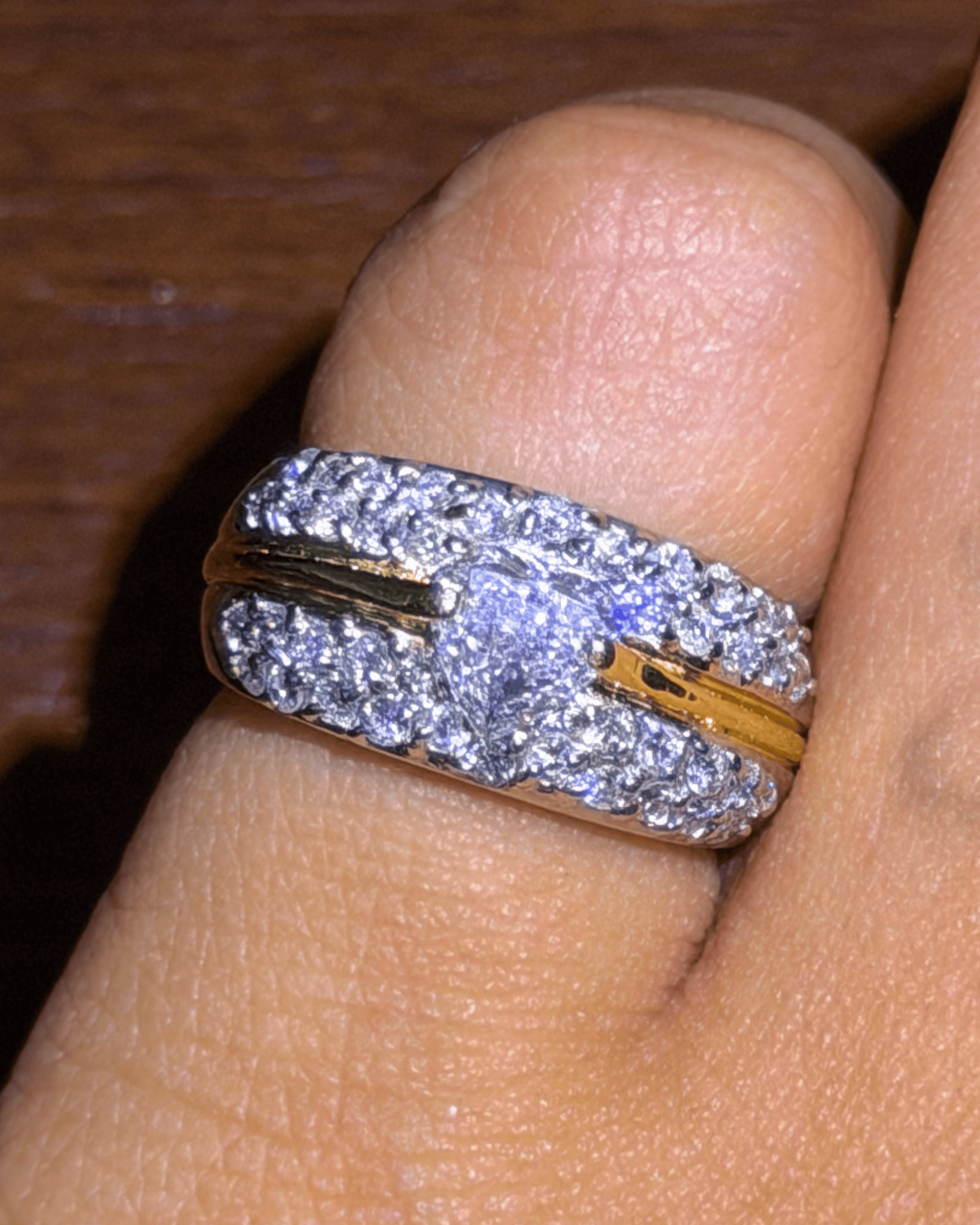 Luxury Promise TwoTone Diamond Cluster Ring in 18K & PT900 / 6.9g, D0.402ct + 0.60ct 21Z25 JJC0101