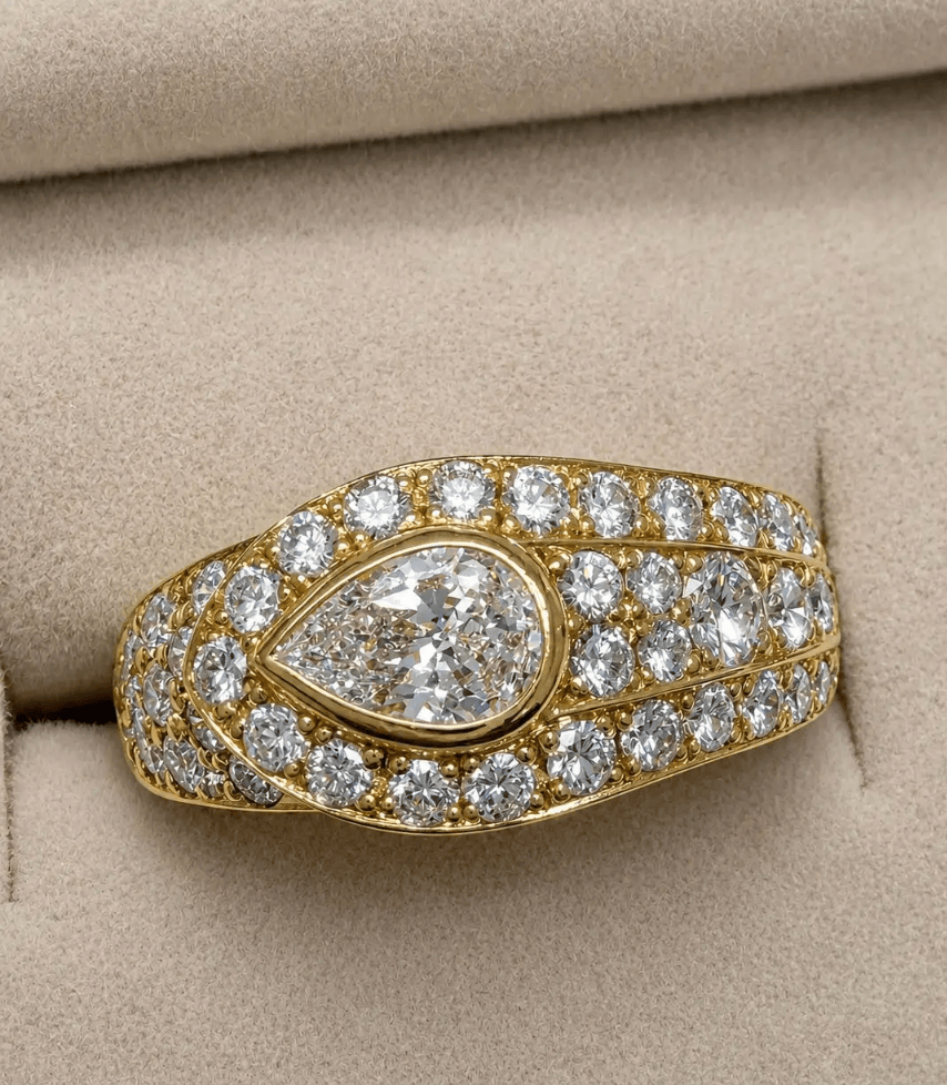 Luxury Promise Vintage Pair Diamond in 18K / D 0.39ct / d 0.94ct 6380 JJC0798