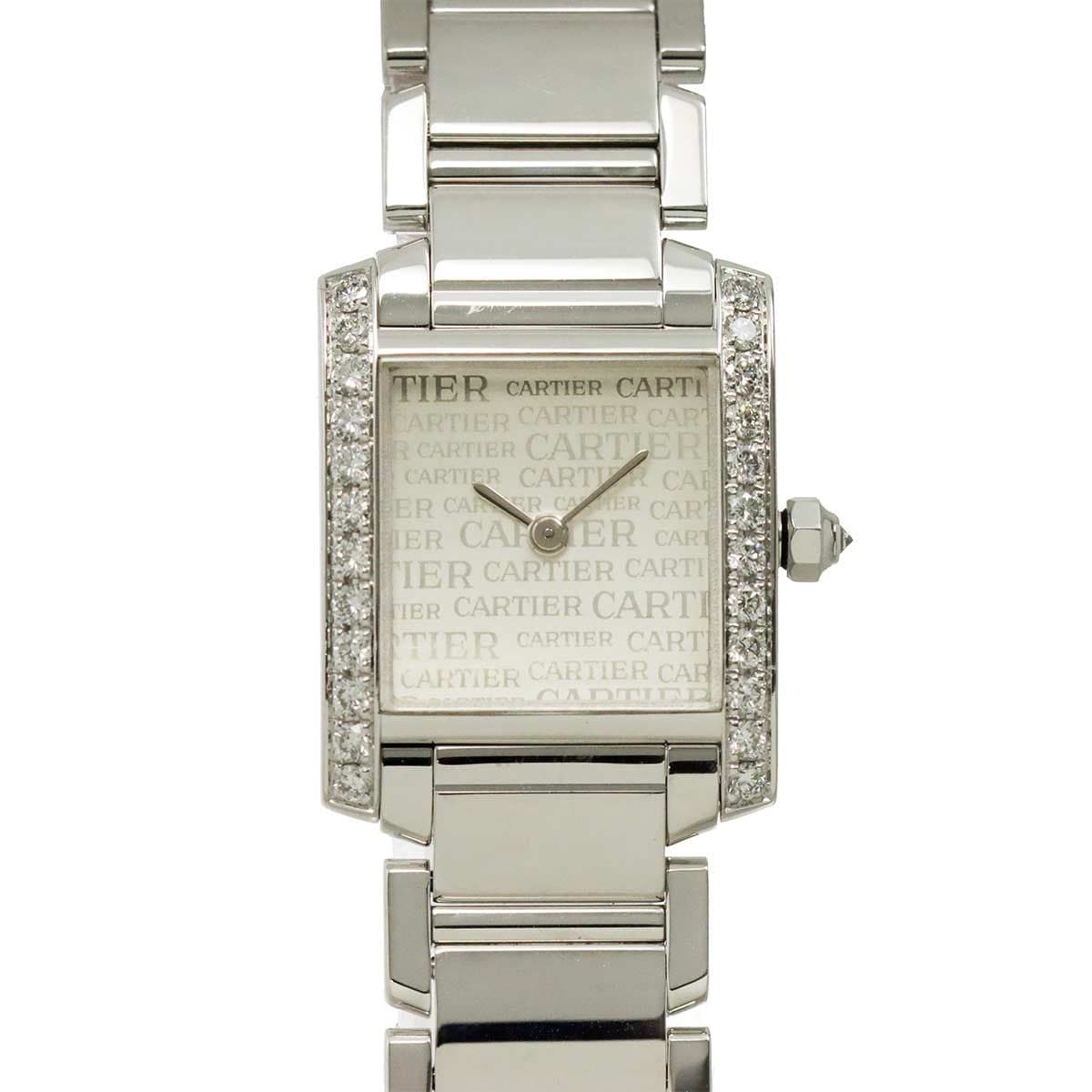 LUXURY PROMISE Cartier Tank Francaise SM WE1024S3 Diamond 750 WG Silver Dial Ladies 90318167