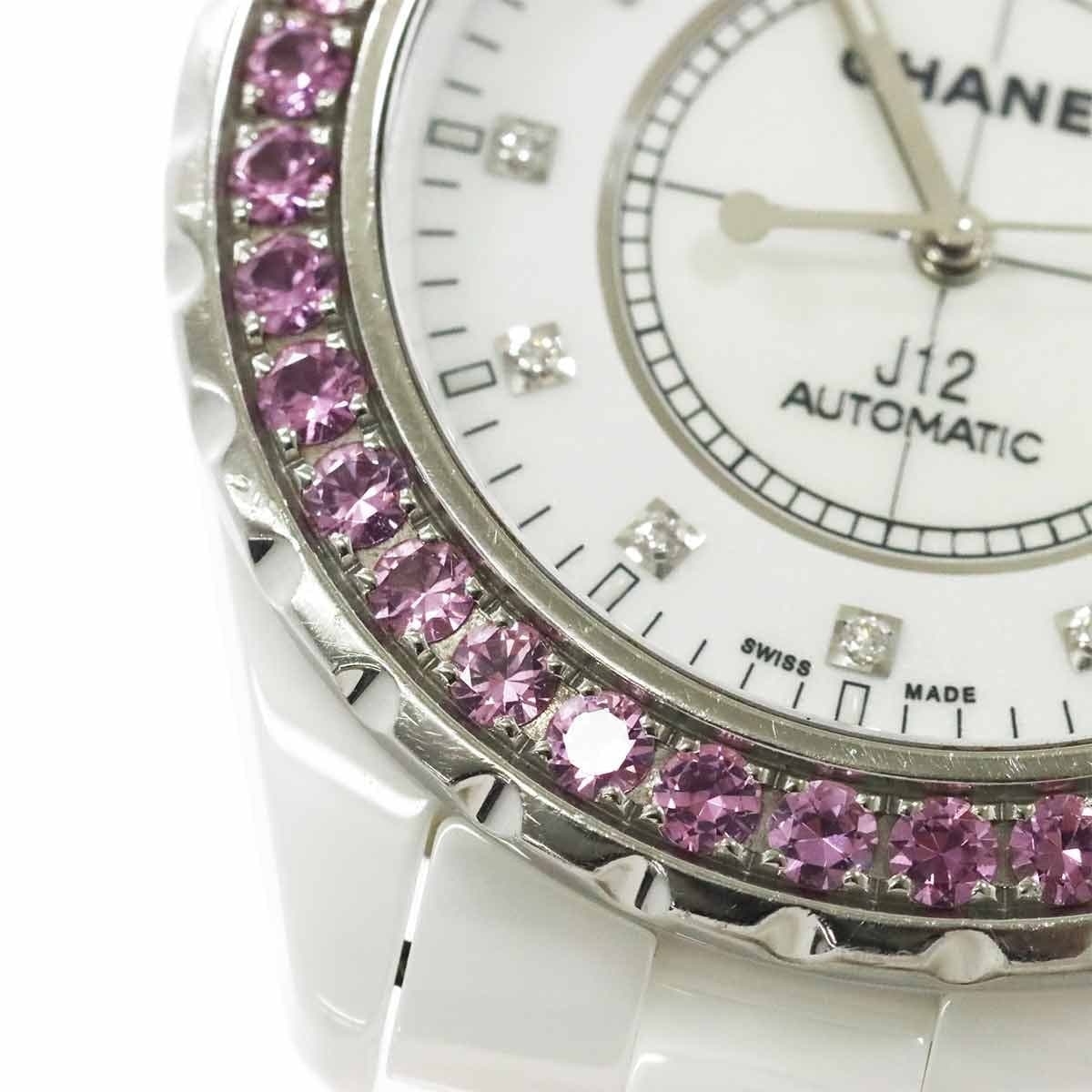 LUXURY PROMISE CHANEL J12 42mm H2011 Automatic Date 12P Diamond Pink Sapphire 90327925