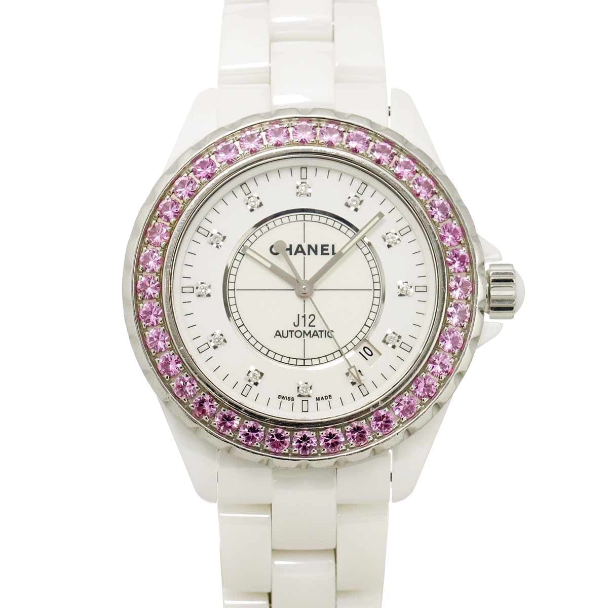 LUXURY PROMISE CHANEL J12 42mm H2011 Automatic Date 12P Diamond Pink Sapphire 90327925