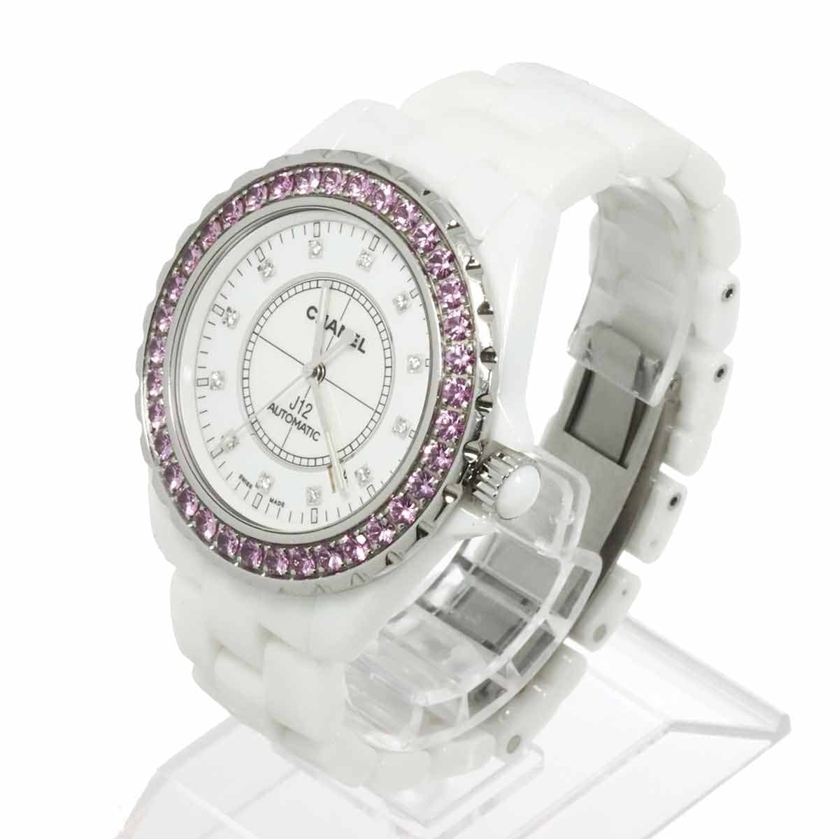 LUXURY PROMISE CHANEL J12 42mm H2011 Automatic Date 12P Diamond Pink Sapphire 90327925