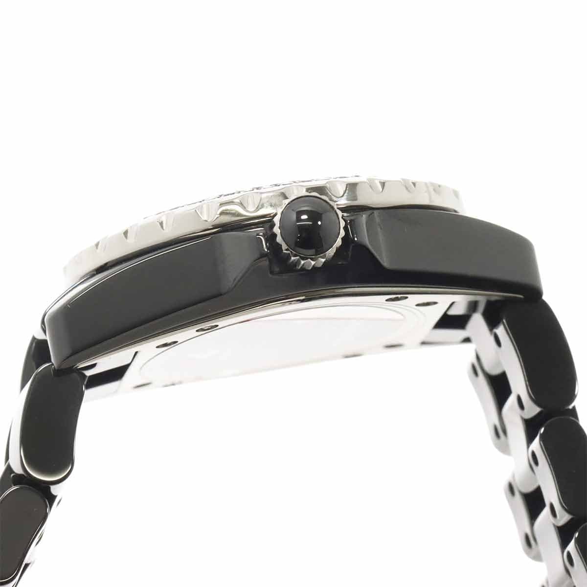 LUXURY PROMISE CHANEL J12 H0941 Black Diamond Bezel Quartz Black Dial Ladies Watch 90323753