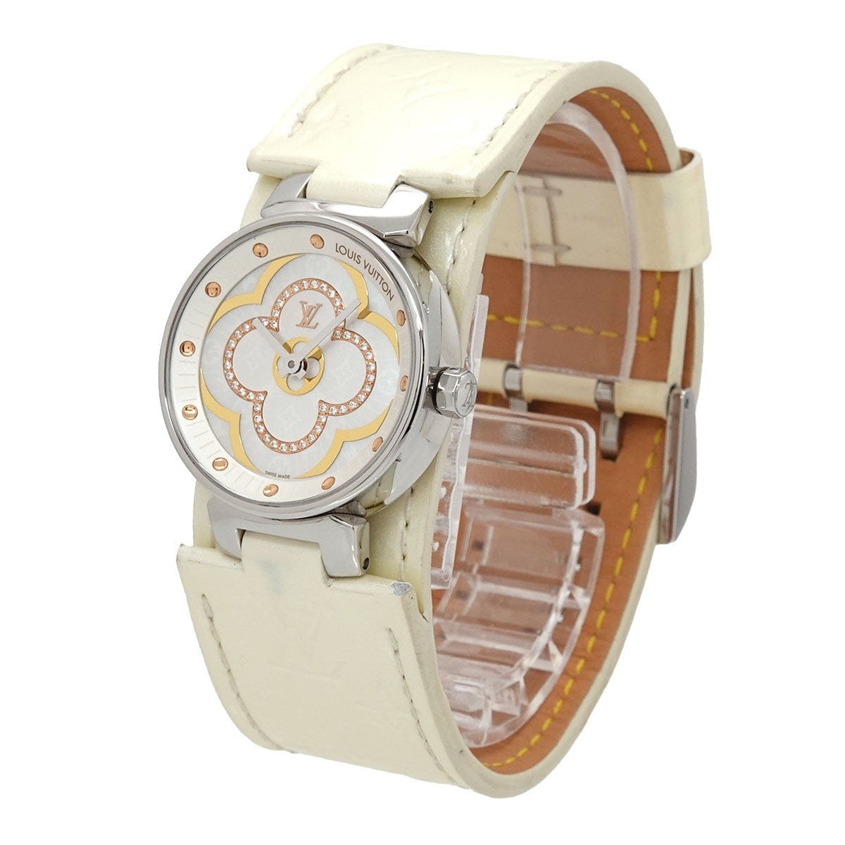 LUXURY PROMISE LOUIS VUITTON Tambour Moon Divine QA017 Quartz Diamond Ladies Watch 90325658