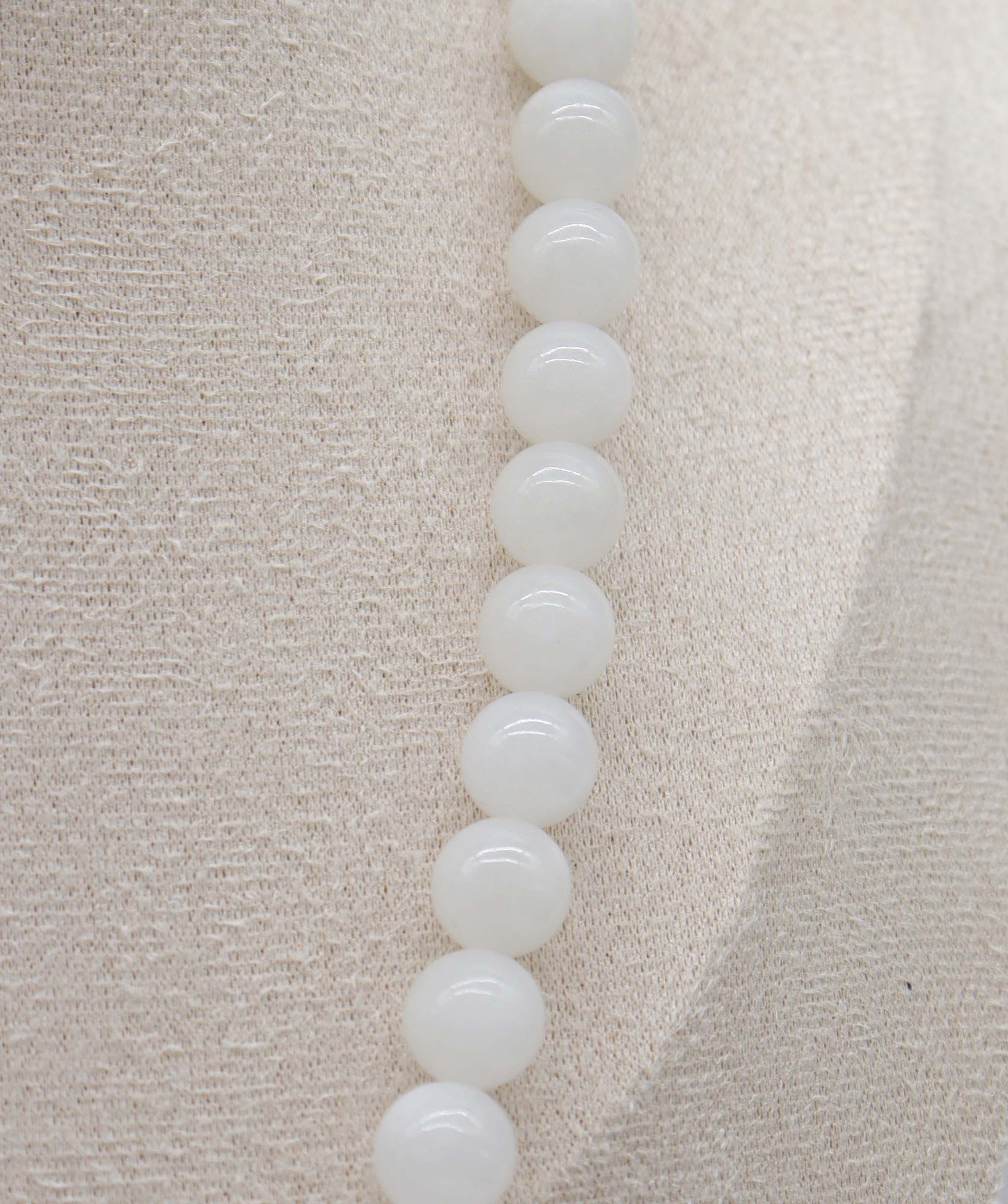 Luxury Promise White jadeite necklace 18K gold clasp RDC0074
