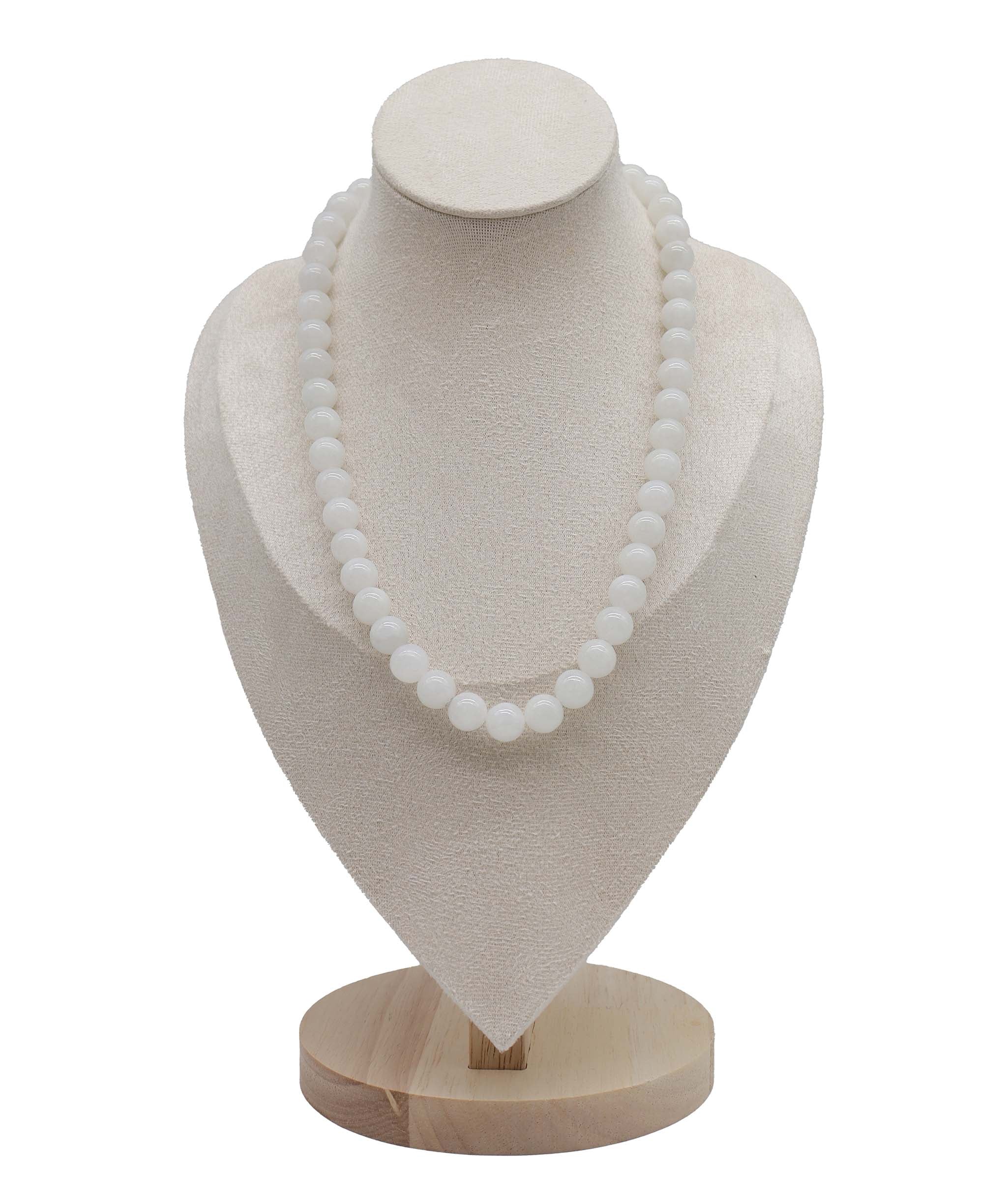 Luxury Promise White jadeite necklace 18K gold clasp RDC0074