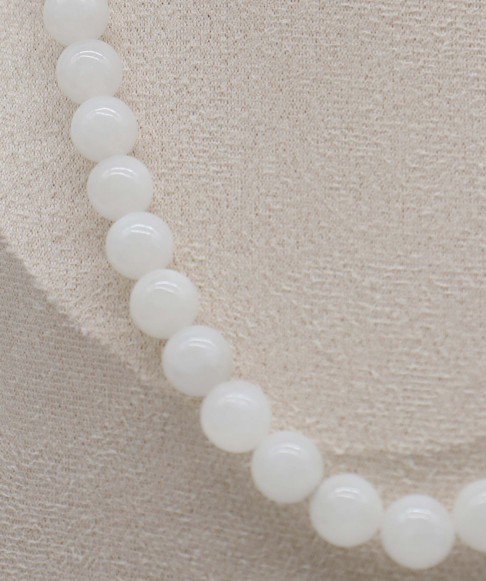 Luxury Promise White jadeite necklace 18K gold clasp RDC0074