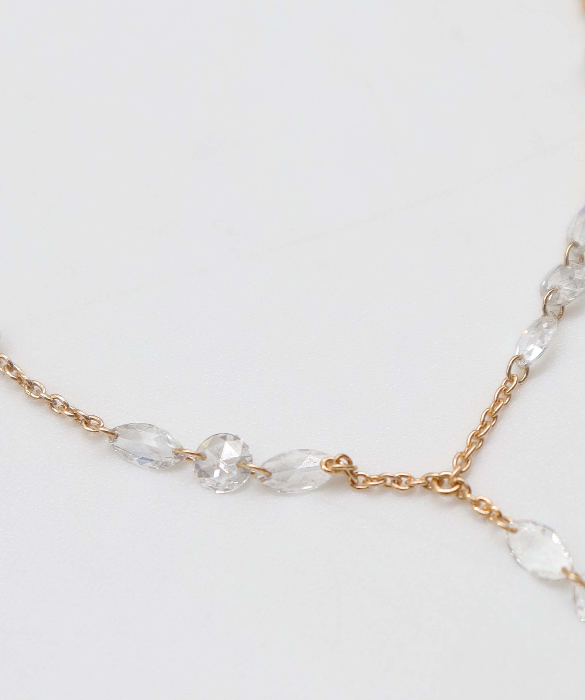 LUXURY PROMISE WHITE MARQUISE ROSECUT HANDCHAIN B3353