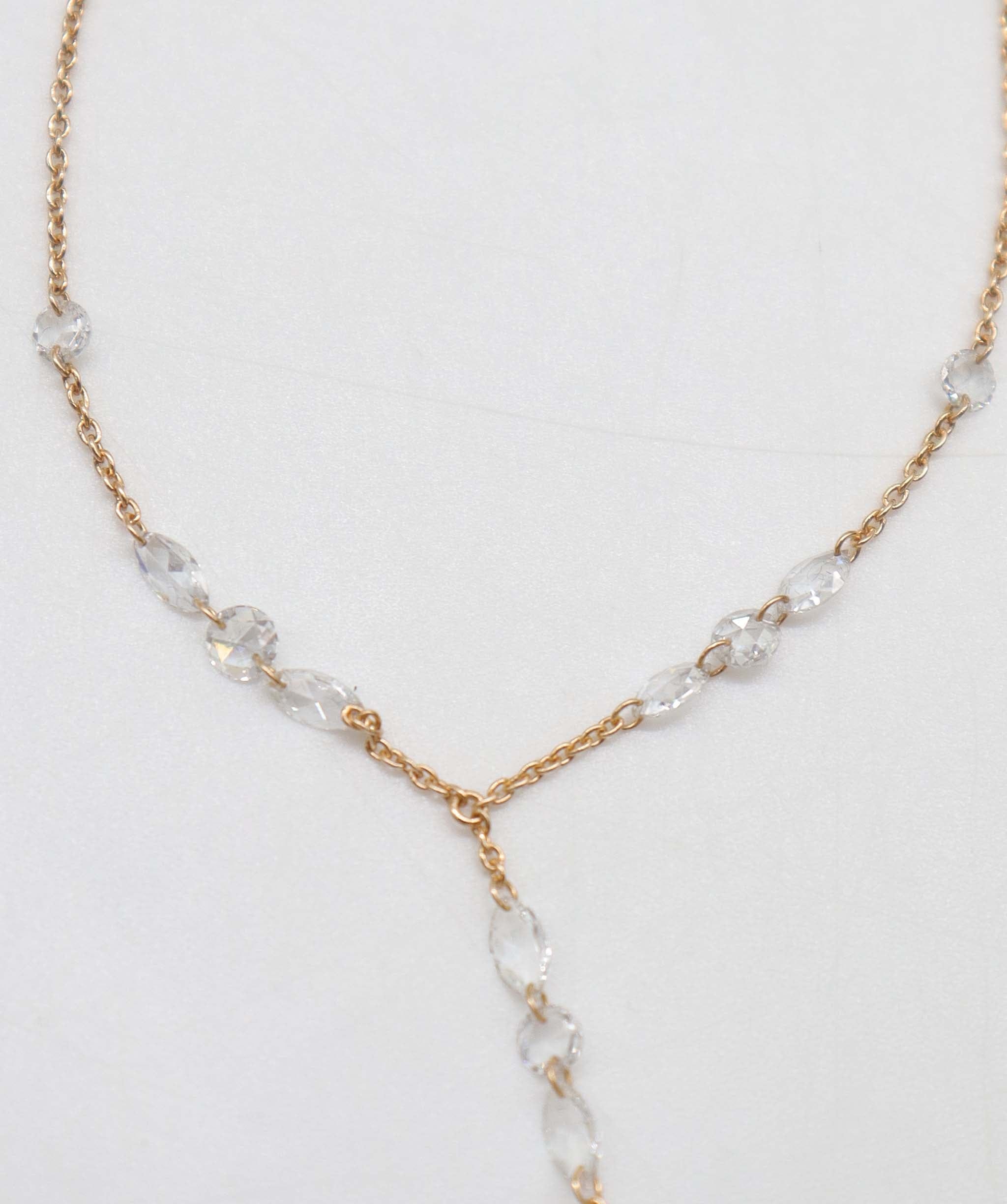 LUXURY PROMISE WHITE MARQUISE ROSECUT HANDCHAIN B3353