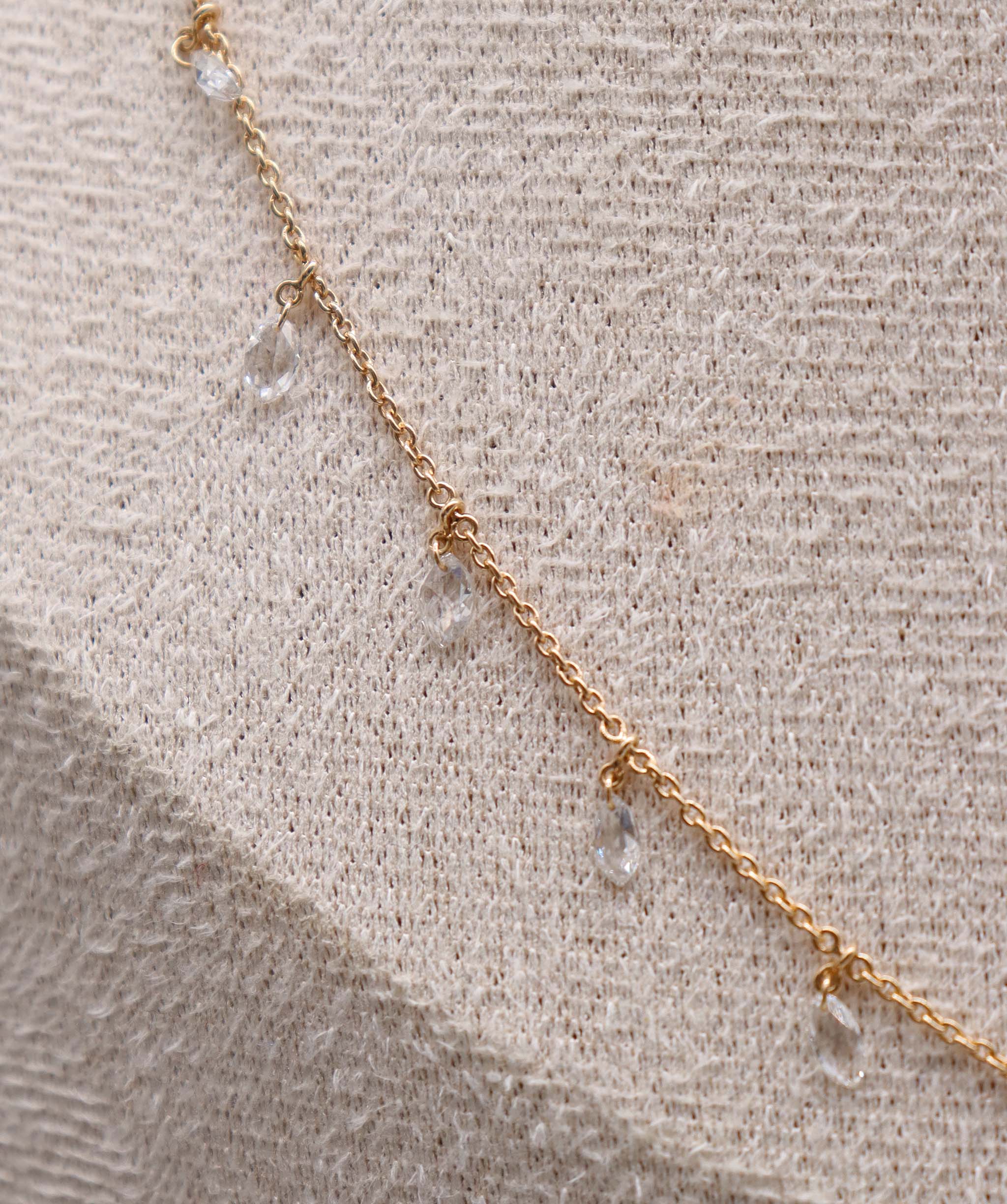 LUXURY PROMISE WHITE MARQUISE ROSECUT NECKLACE TW:1.46CT GOLD:2.67G C12351