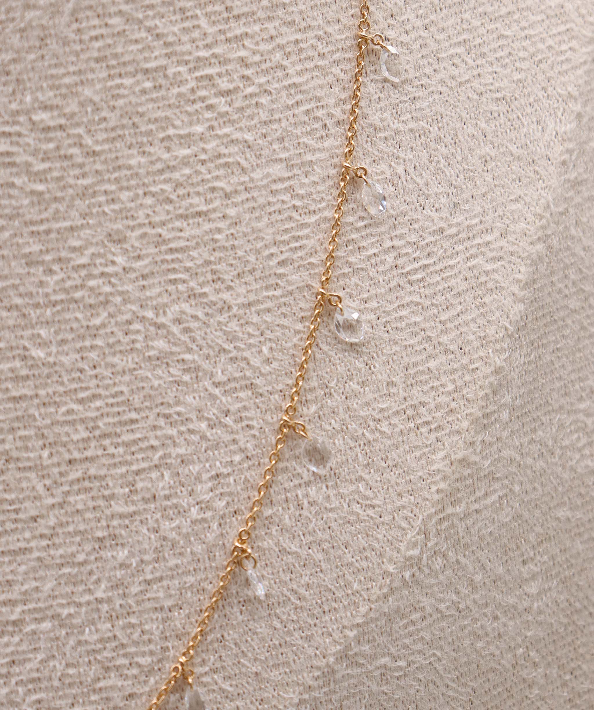 LUXURY PROMISE WHITE MARQUISE ROSECUT NECKLACE TW:1.46CT GOLD:2.67G C12351