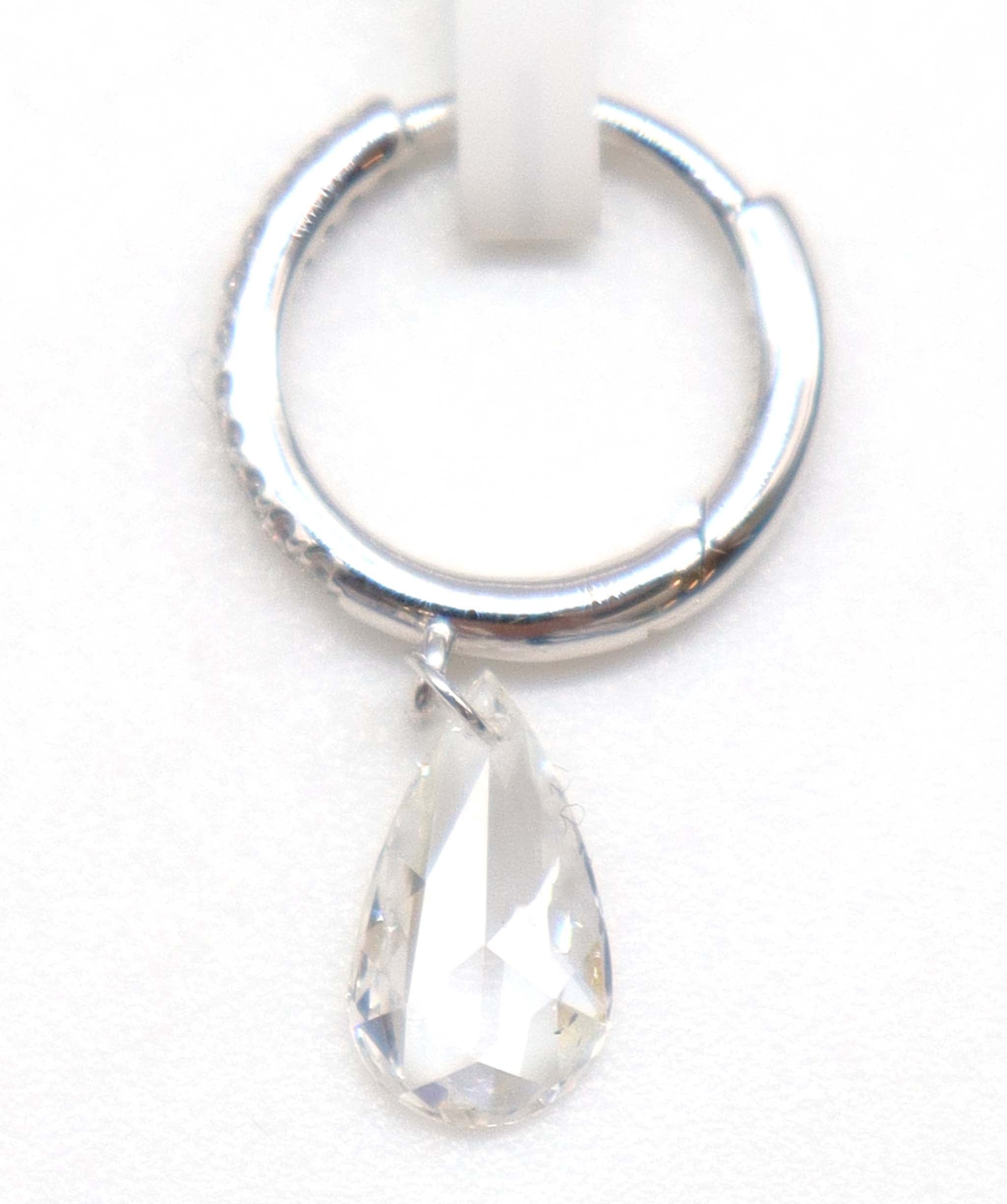 LUXURY PROMISE WHITE PEAR ROSECUT EARRINGS TW:0.52CT GOLD;0.57G E7874