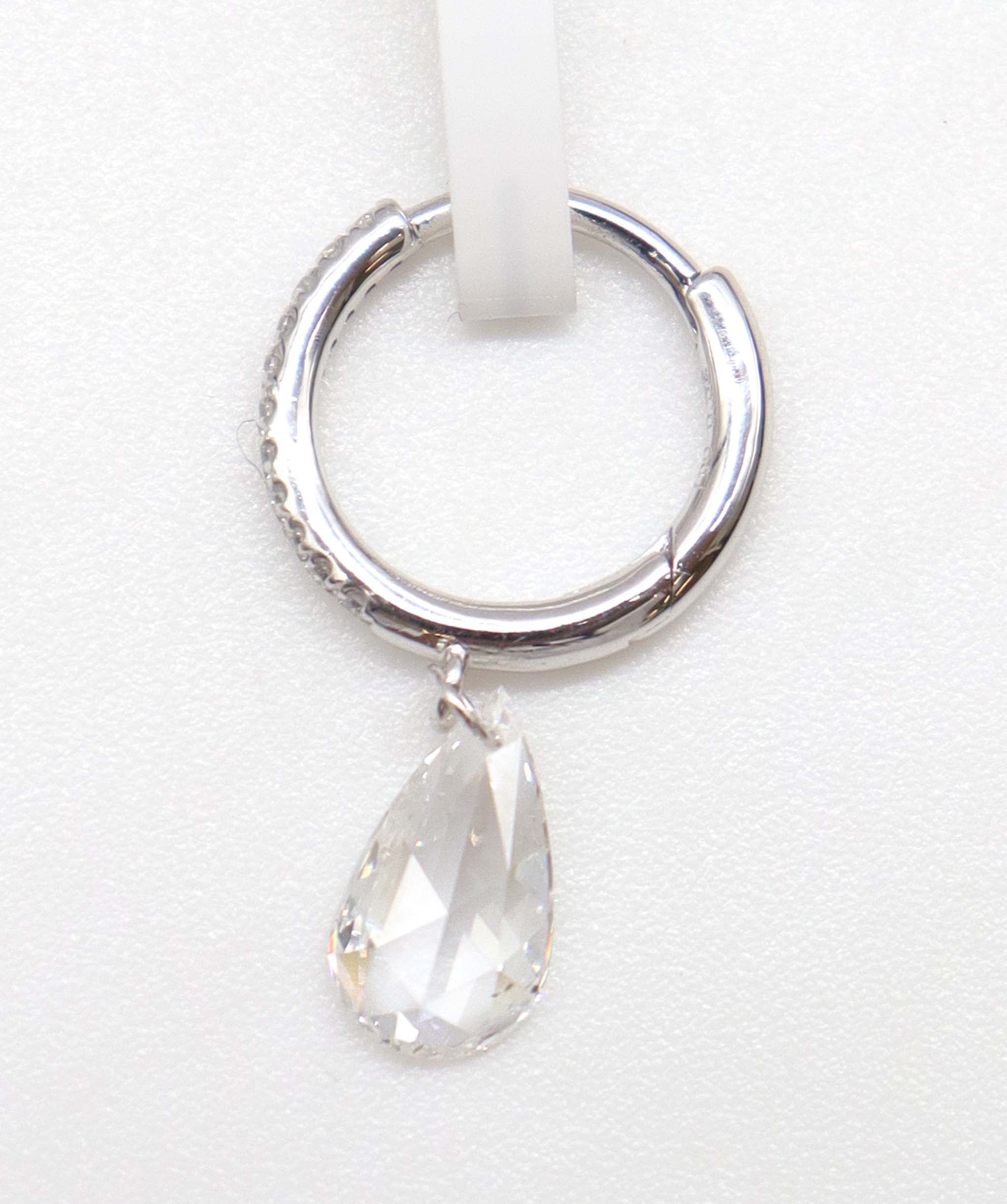 LUXURY PROMISE WHITE PEAR ROSECUT EARRINGS TW:0.52CT GOLD;0.57G E7874