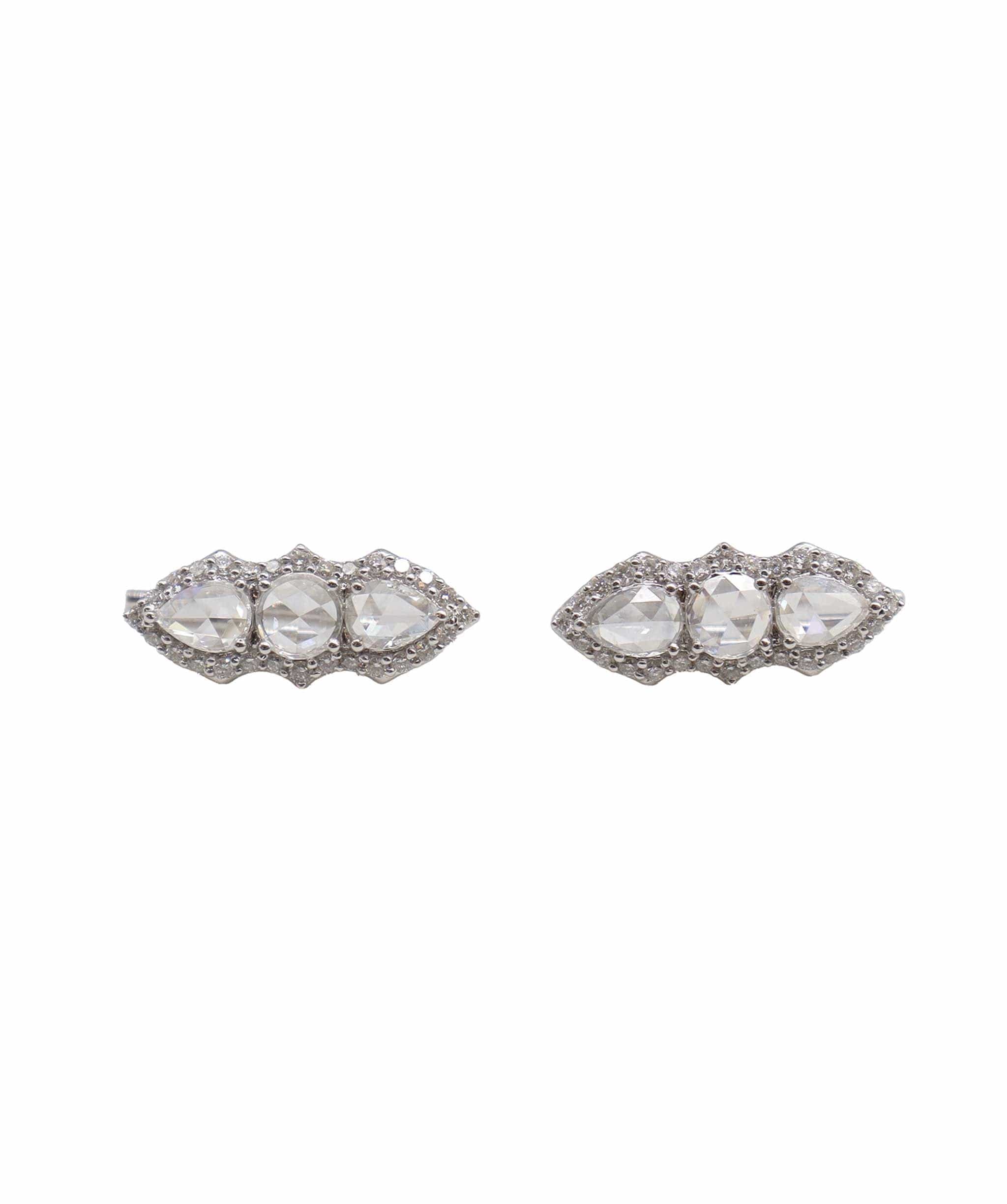 Luxury Promise White Pear Rosecut White Rosecut Small Diamonds TW:1.14CT GOLD: 2.81G E7906