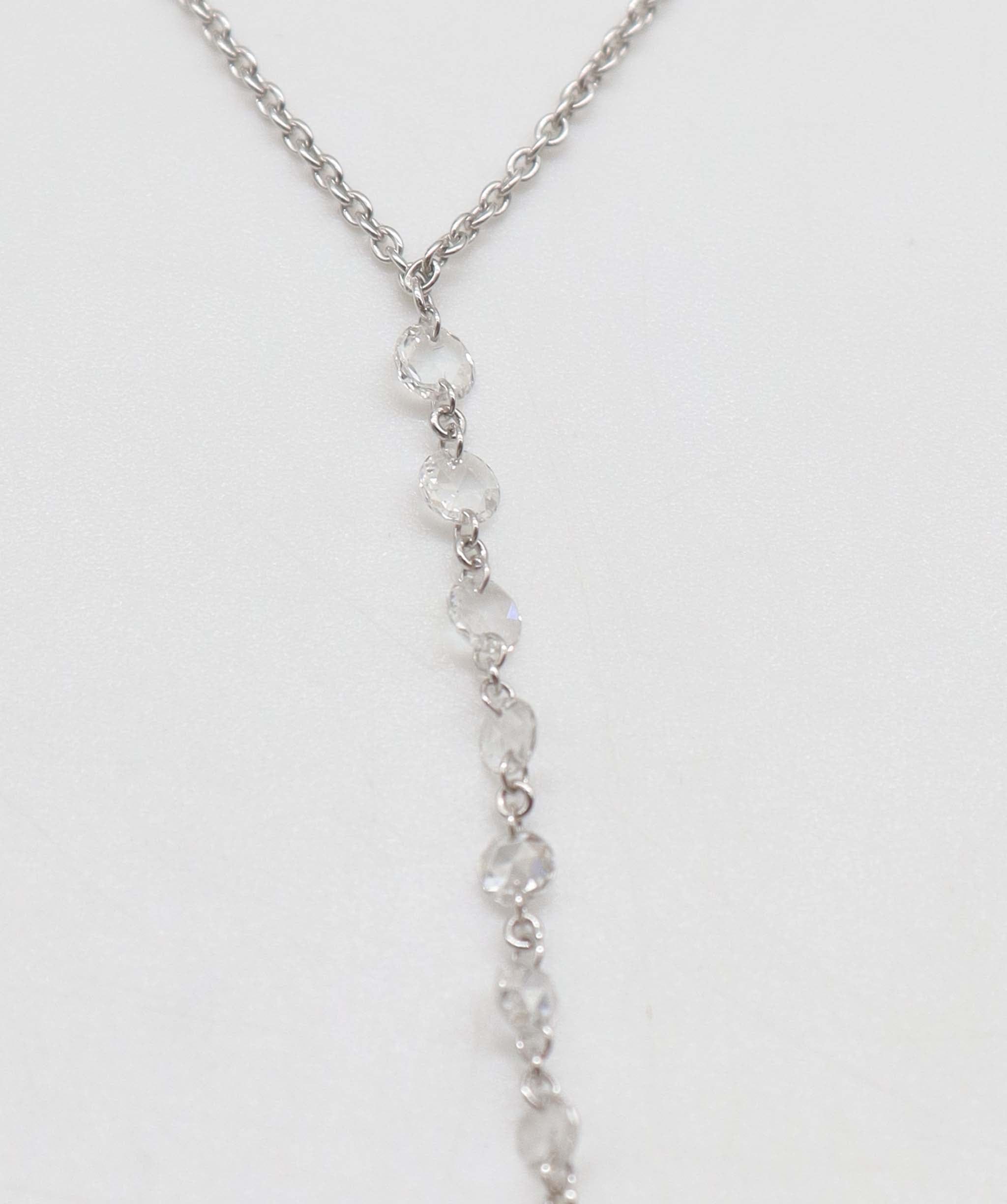 LUXURY PROMISE WHITE ROSECUT HANDCHAIN TW:0.88CT GOLD:2.22G B3335