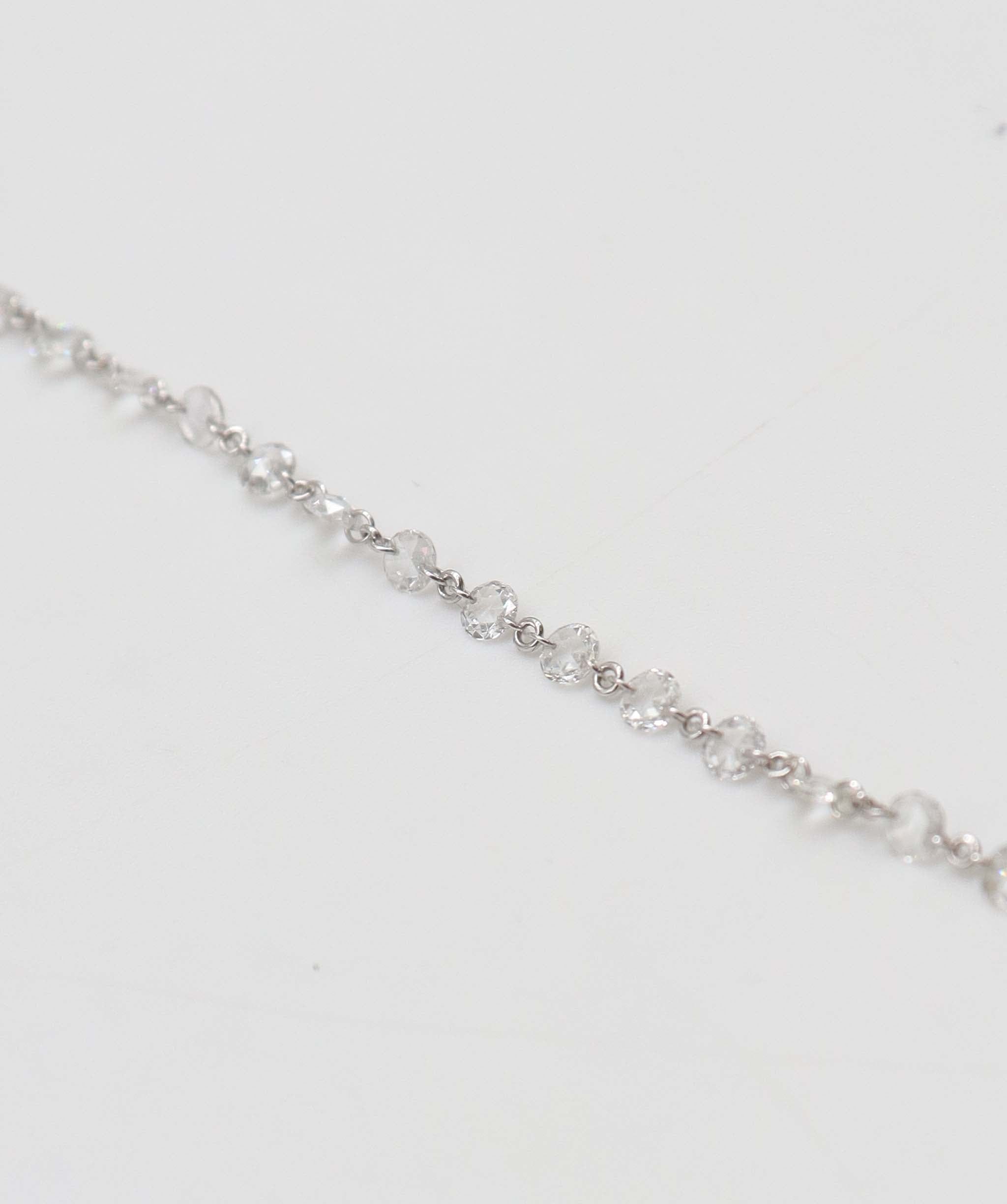 LUXURY PROMISE WHITE ROSECUT HANDCHAIN TW:0.88CT GOLD:2.22G B3335