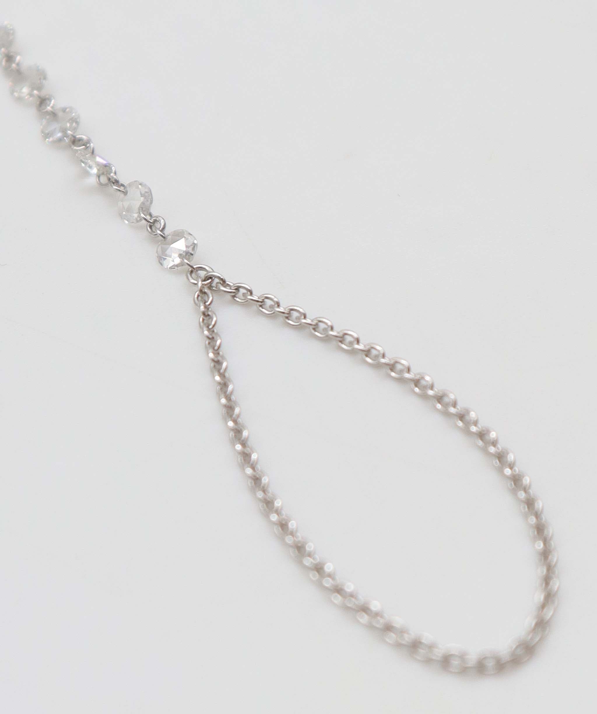 LUXURY PROMISE WHITE ROSECUT HANDCHAIN TW:0.88CT GOLD:2.22G B3335