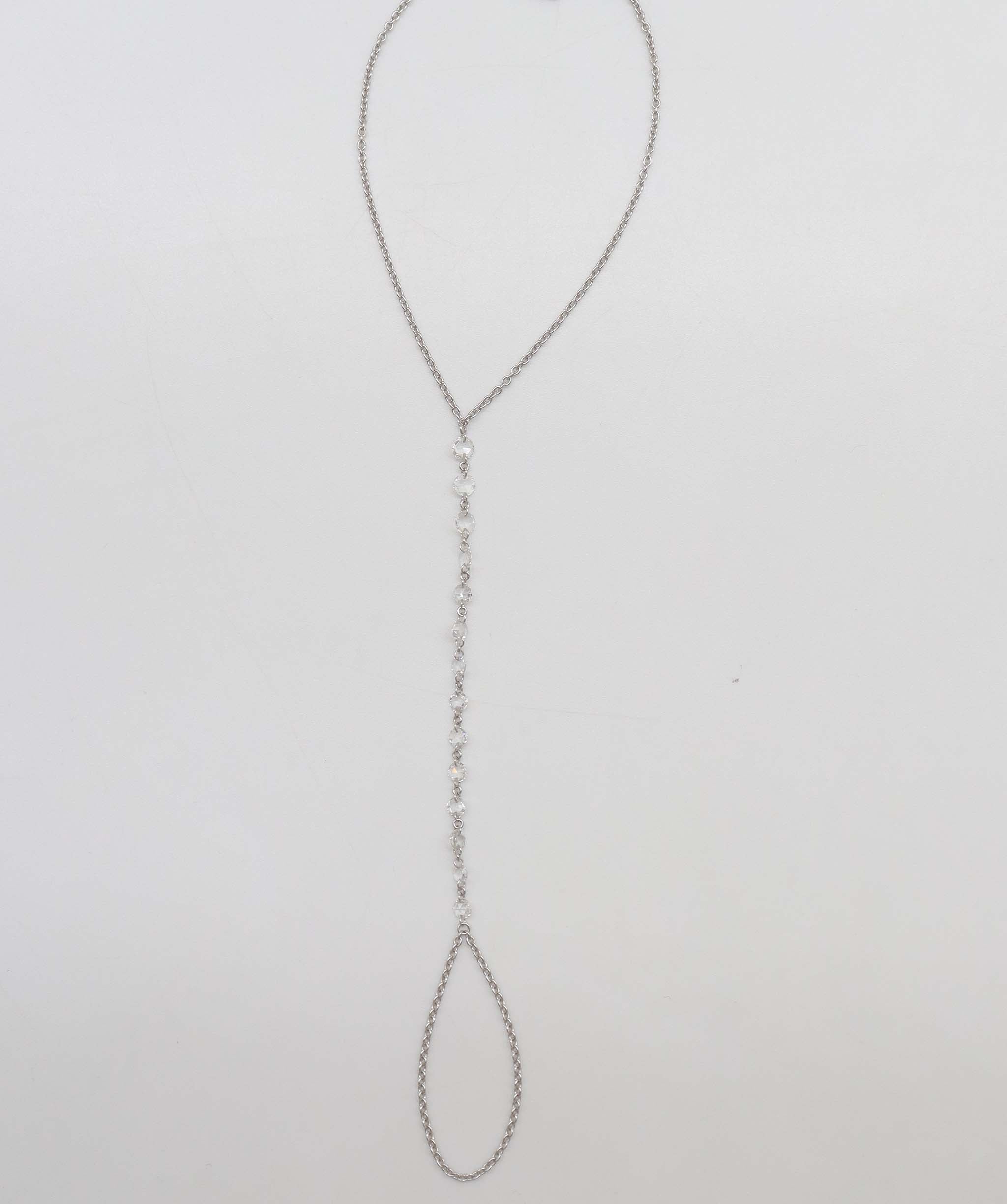 LUXURY PROMISE WHITE ROSECUT HANDCHAIN TW:0.88CT GOLD:2.22G B3335