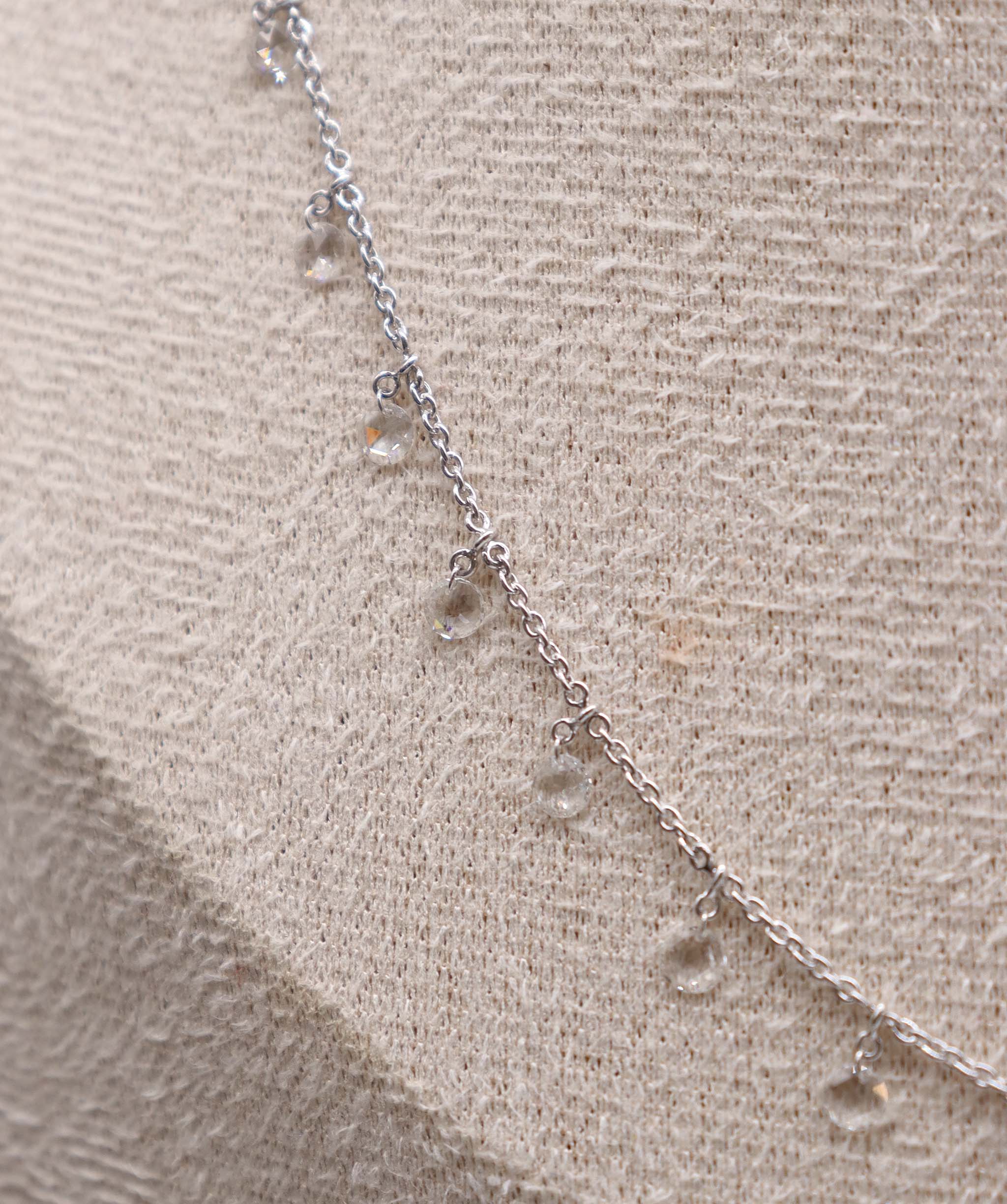 LUXURY PROMISE WHITE ROSECUT NECKLACE TW:1.10CT GOLD:3.01G C10338