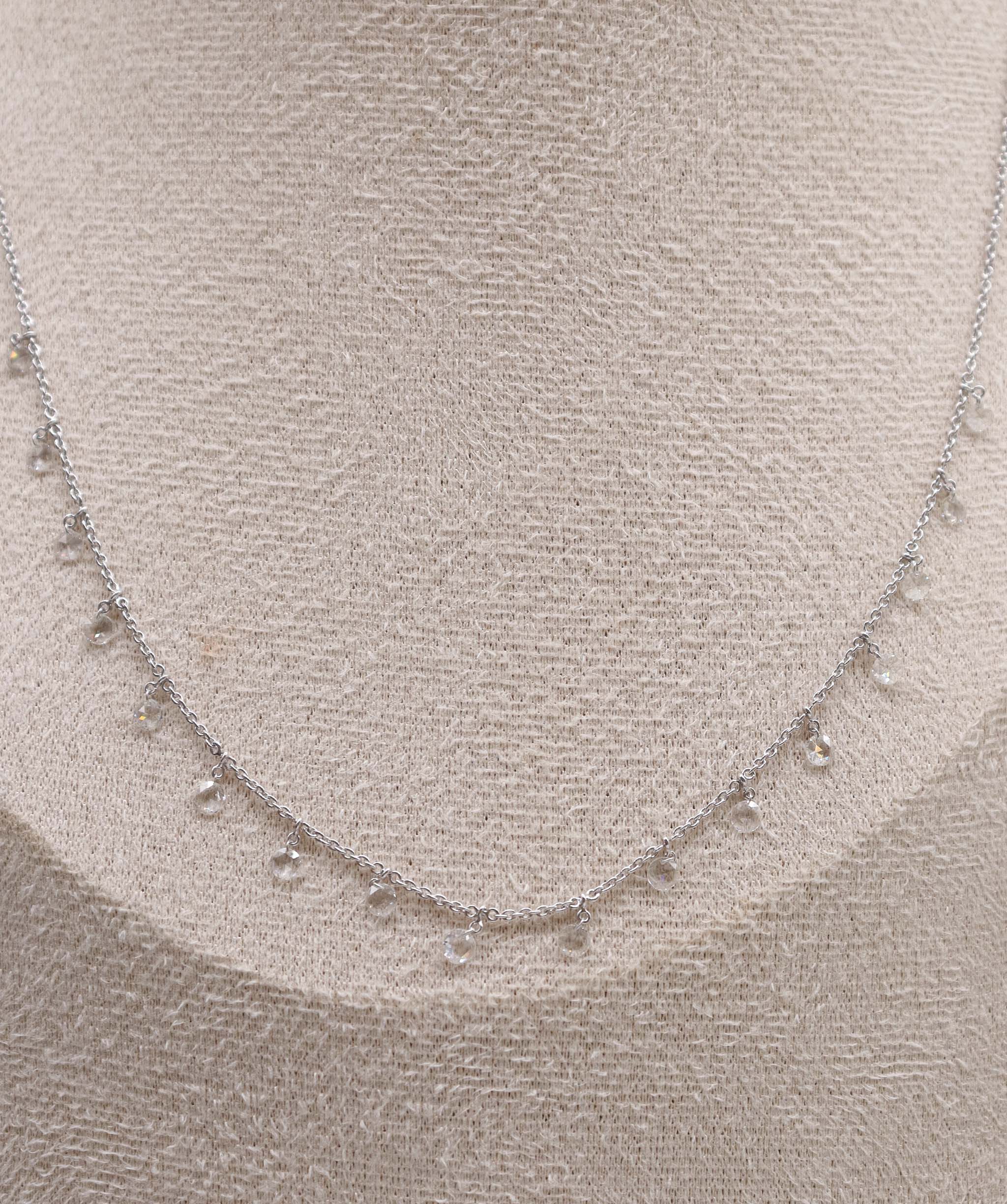 LUXURY PROMISE WHITE ROSECUT NECKLACE TW:1.10CT GOLD:3.01G C10338