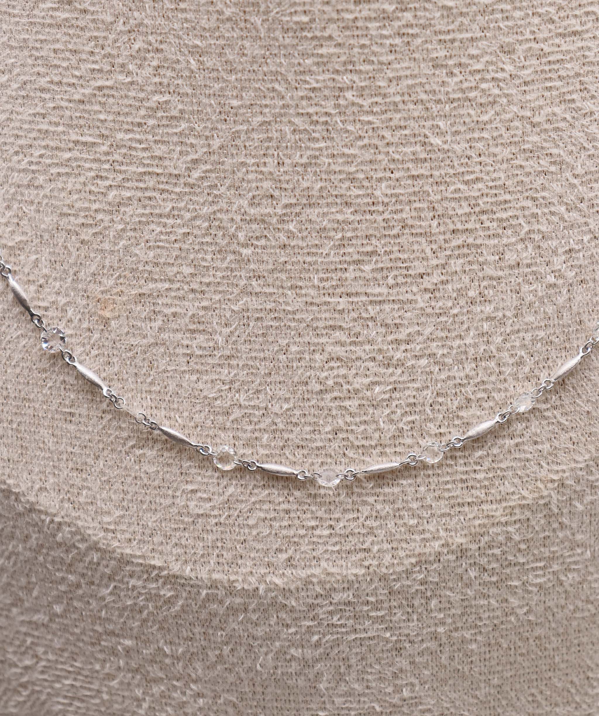 LUXURY PROMISE WHITE ROSECUT NECKLACE TW: 2.05ct GOLD : 3.56g C11941