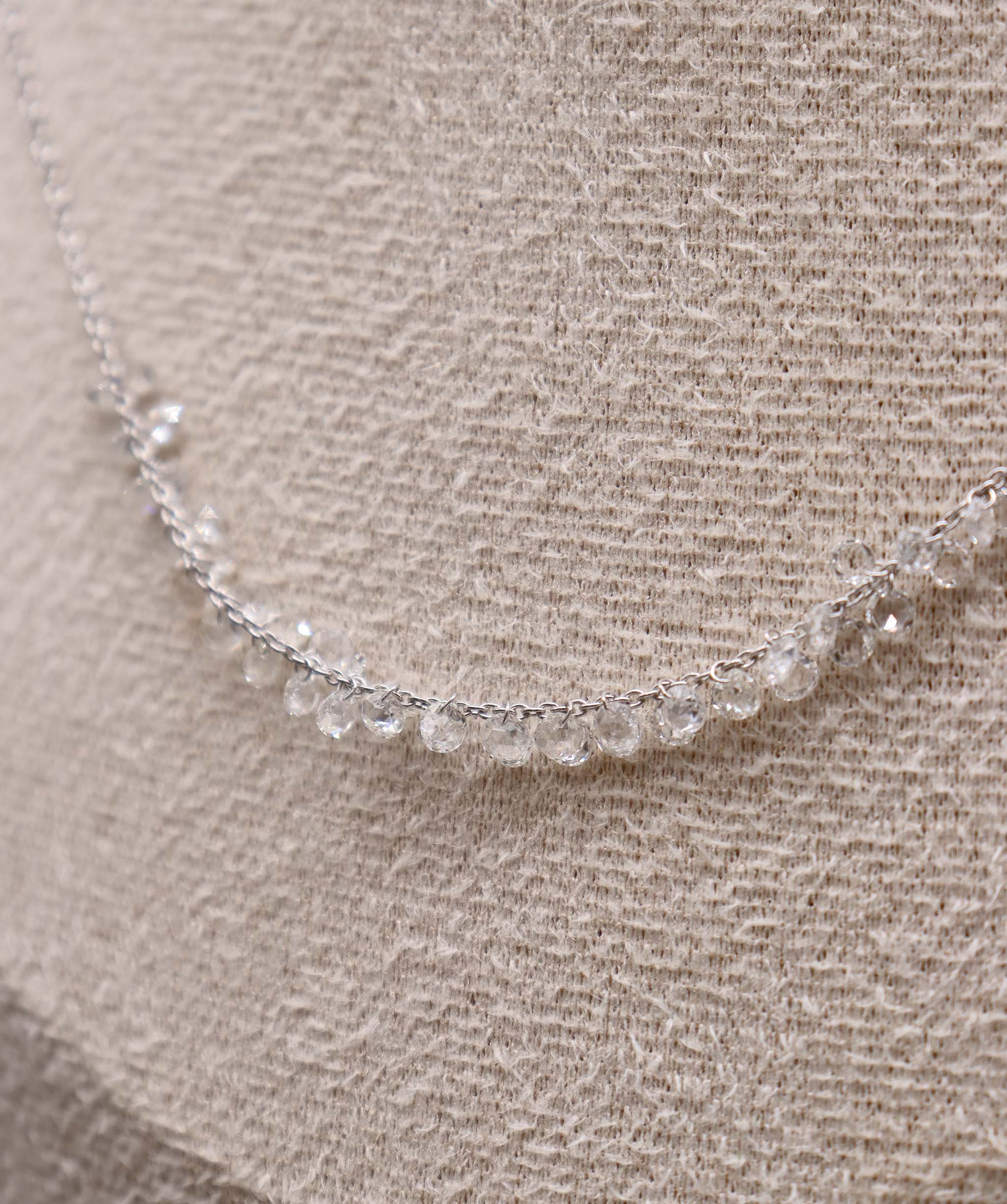 LUXURY PROMISE WHITE ROSECUT NECKLACE TW-2.21CT GOLD: 2.41G C12302