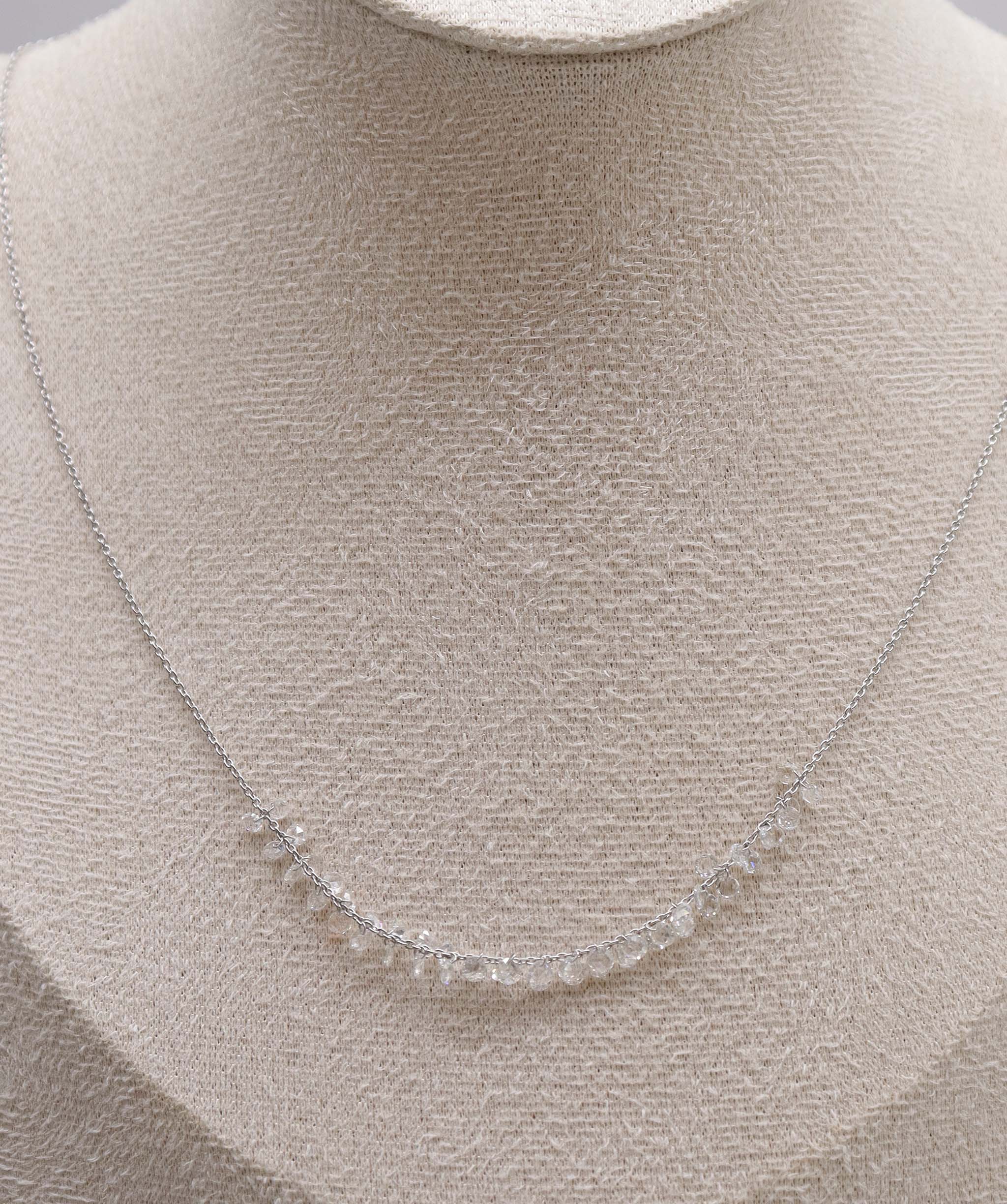 LUXURY PROMISE WHITE ROSECUT NECKLACE TW-2.21CT GOLD: 2.41G C12302