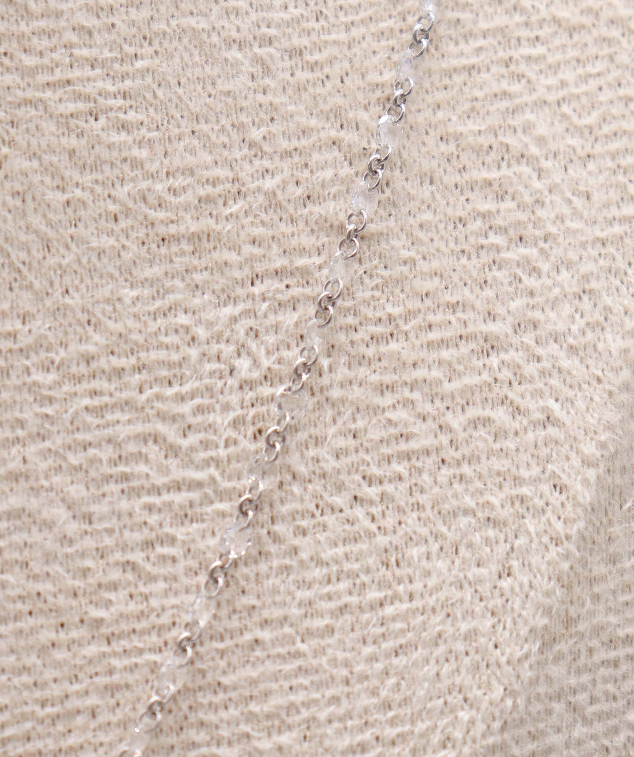 LUXURY PROMISE WHITE ROSECUT NECKLACE TW:4.05CT GOLD:2.30G C8801-2