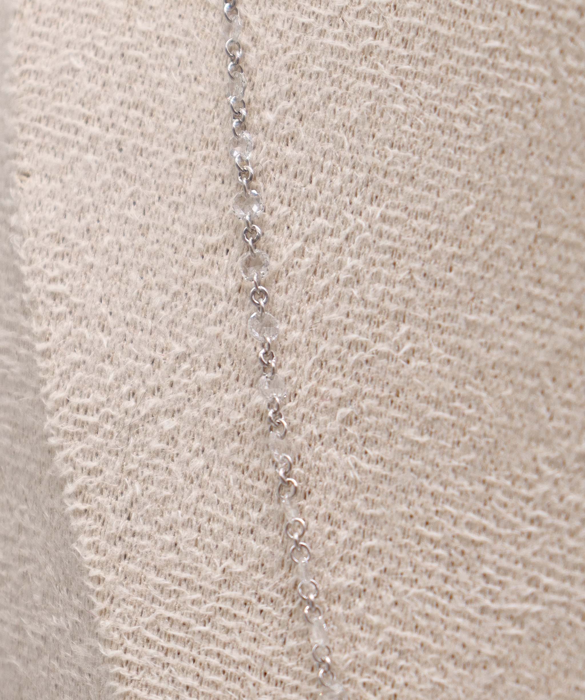 LUXURY PROMISE WHITE ROSECUT NECKLACE TW:4.05CT GOLD:2.30G C8801-2