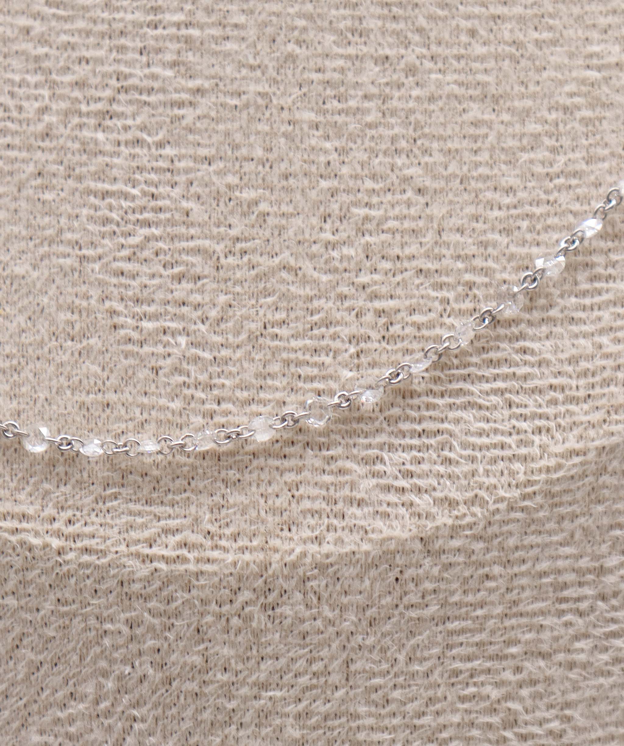 LUXURY PROMISE WHITE ROSECUT NECKLACE TW:4.05CT GOLD:2.30G C8801-2