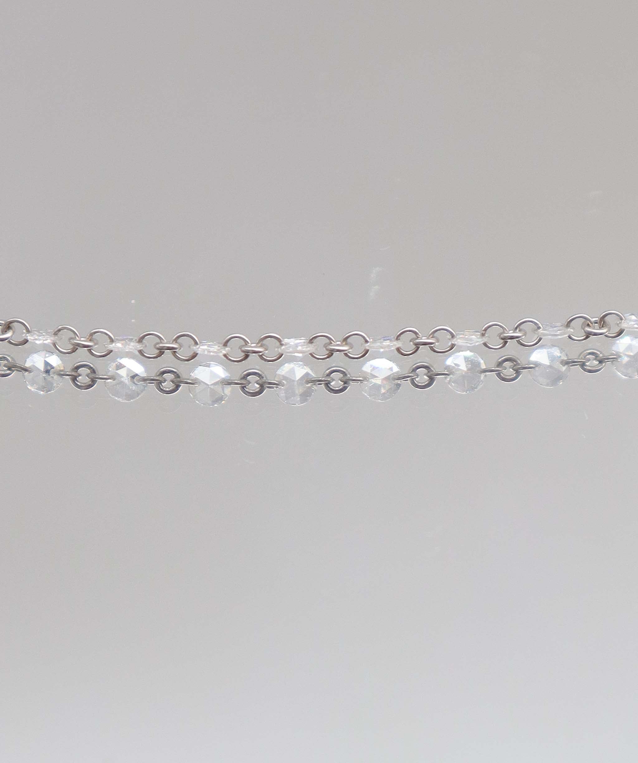 LUXURY PROMISE WHITE ROSECUT NECKLACE TW:4.05CT GOLD:2.30G C8801-2