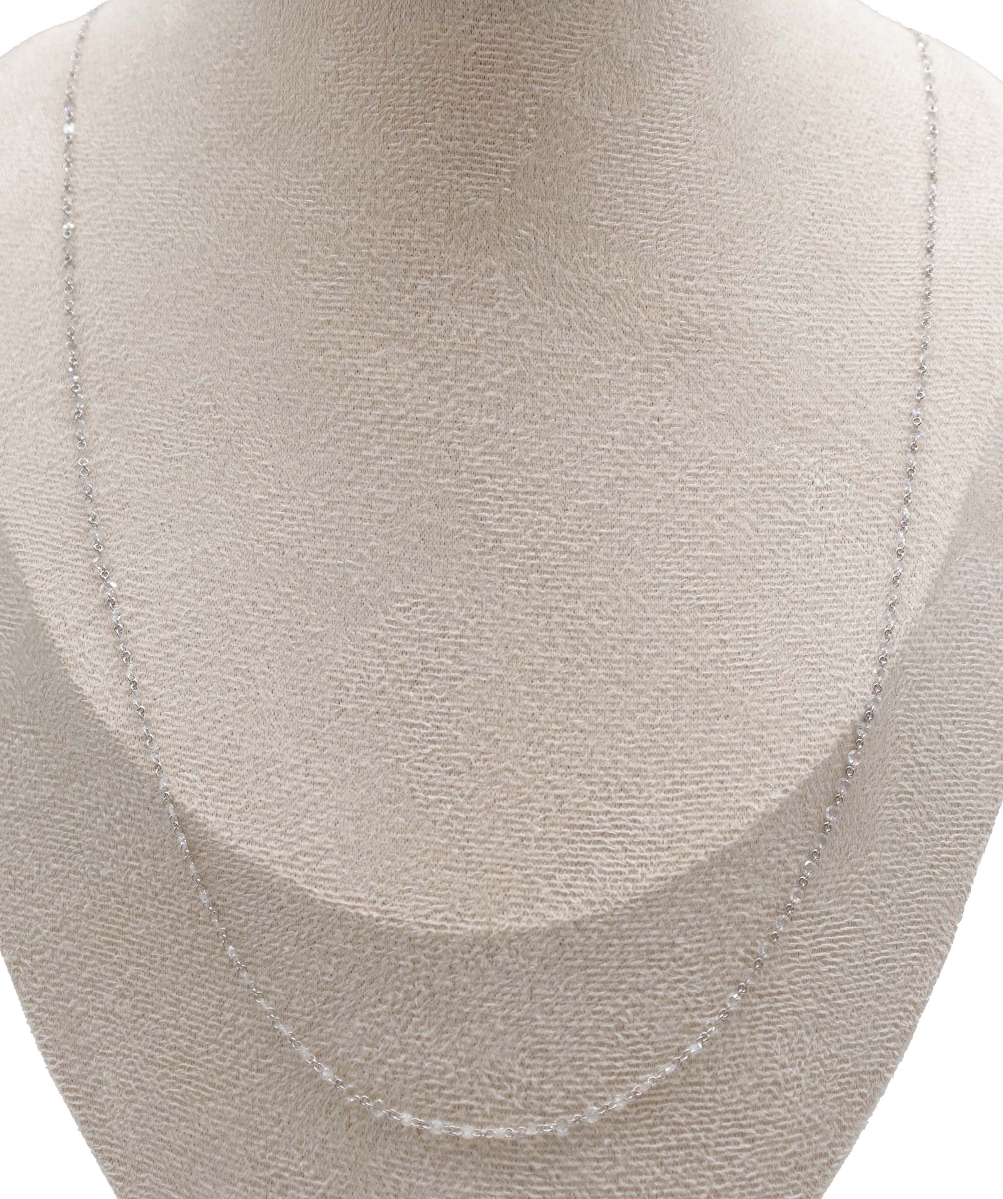 LUXURY PROMISE WHITE ROSECUT NECKLACE TW:4.05CT GOLD:2.30G C8801-2