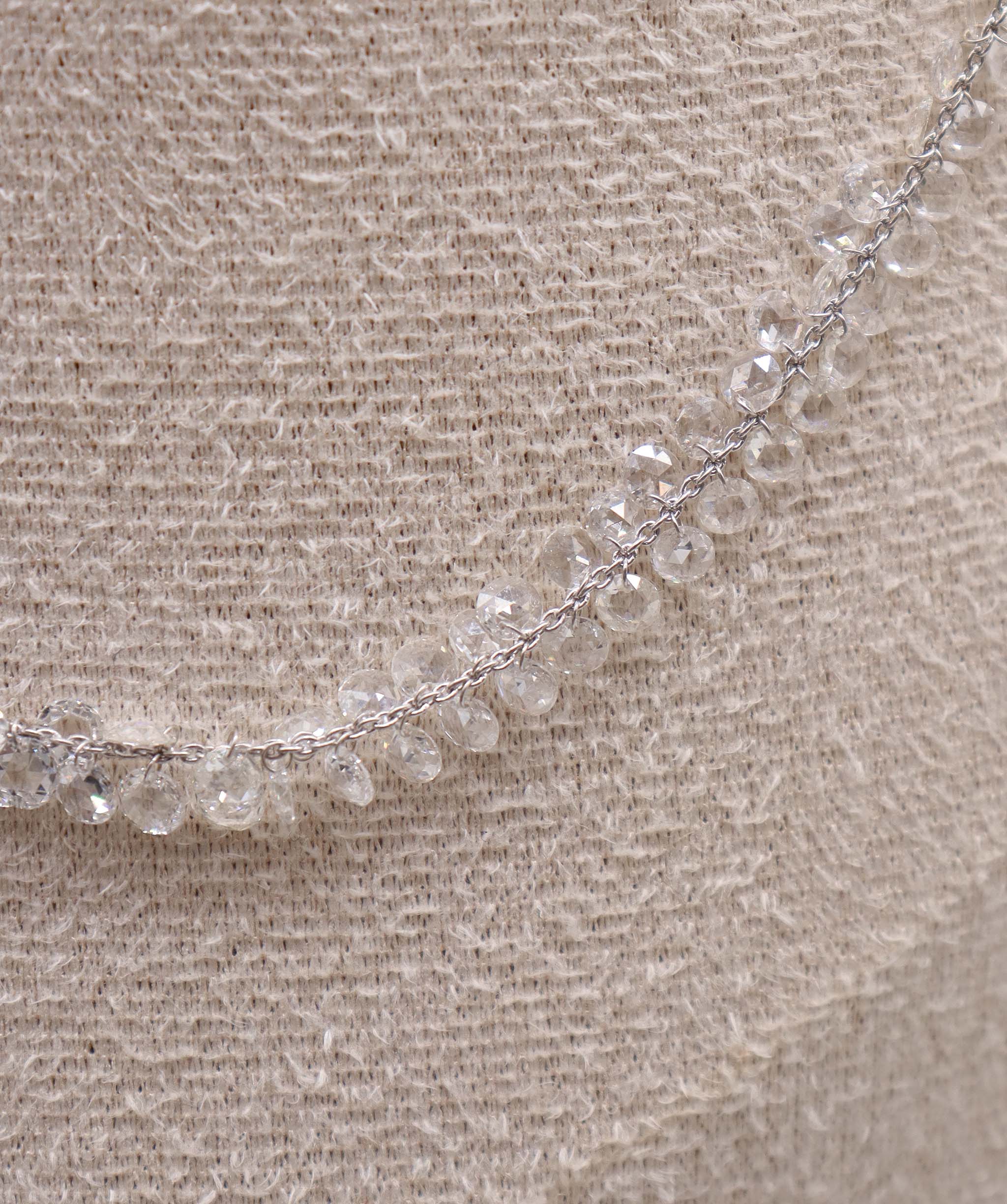 LUXURY PROMISE WHITE ROSECUT NECKLACE TW:7.65CT GOLD:2.65G C8749