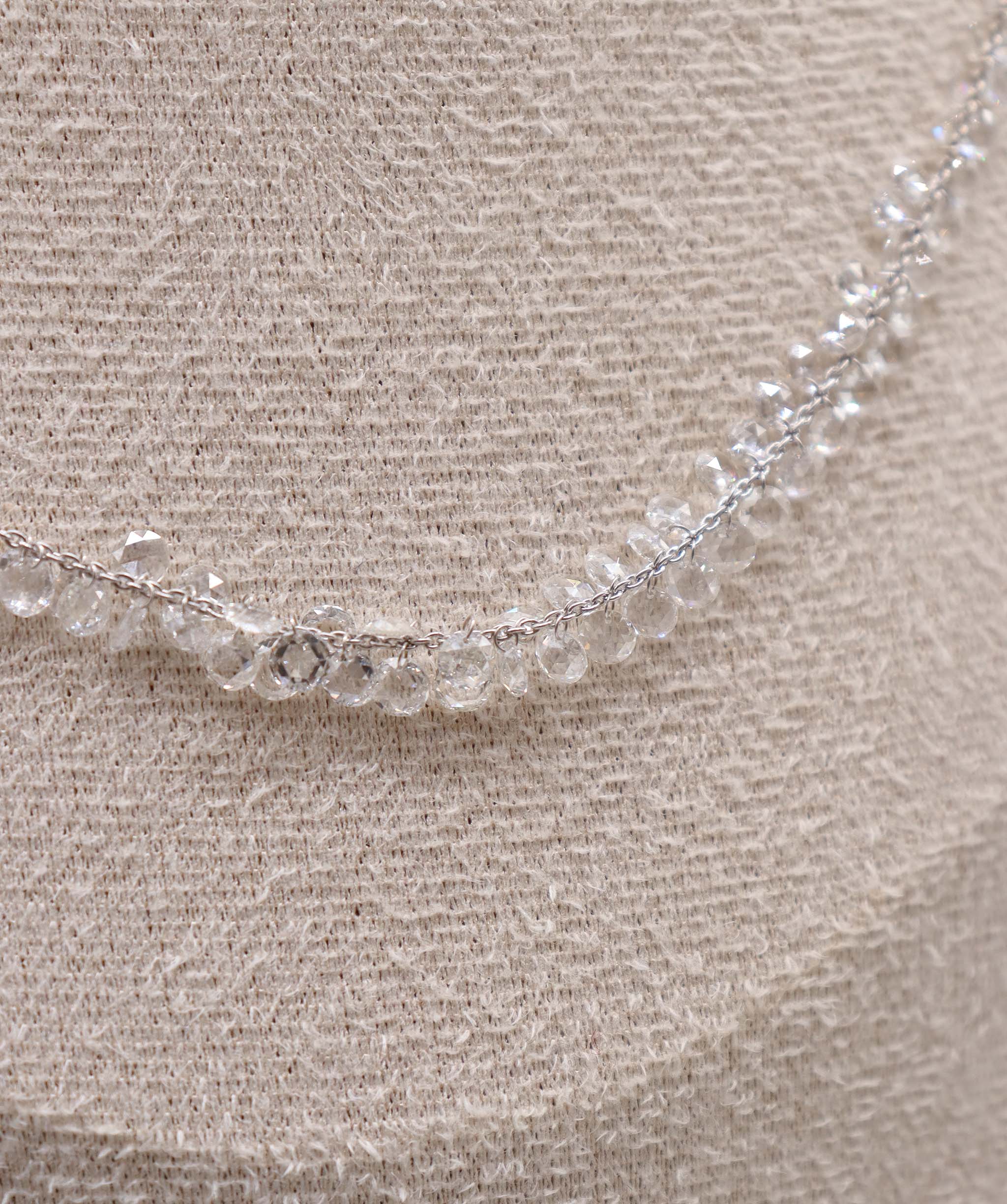 LUXURY PROMISE WHITE ROSECUT NECKLACE TW:7.65CT GOLD:2.65G C8749