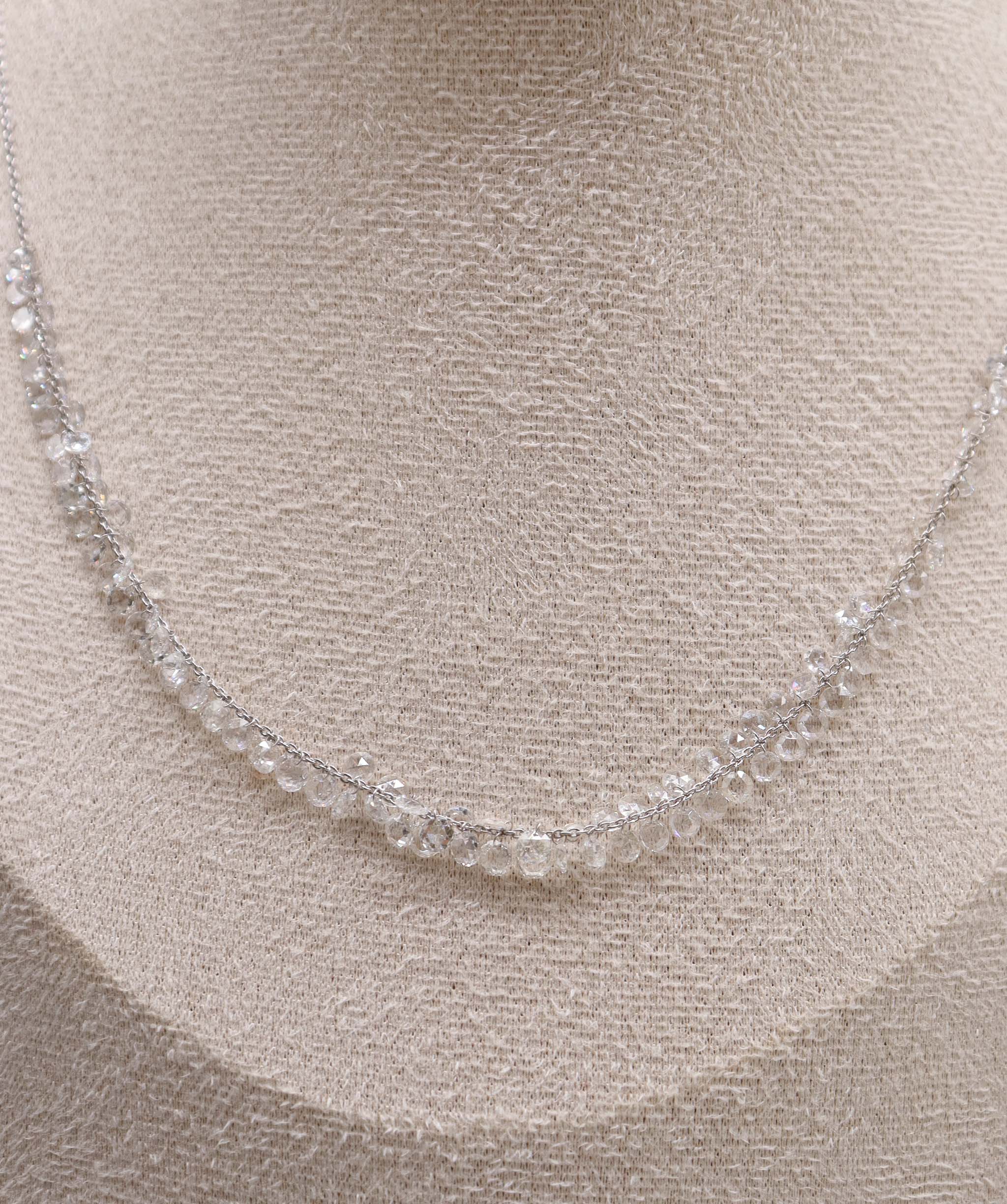 LUXURY PROMISE WHITE ROSECUT NECKLACE TW:7.65CT GOLD:2.65G C8749