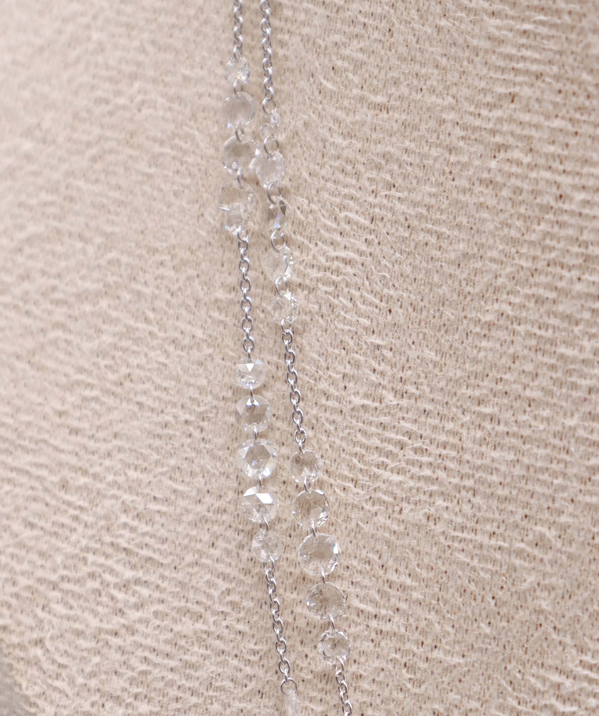 LUXURY PROMISE WHITE ROSECUT NECKLACE TW:9.76CT GOLD:2.49G C8871