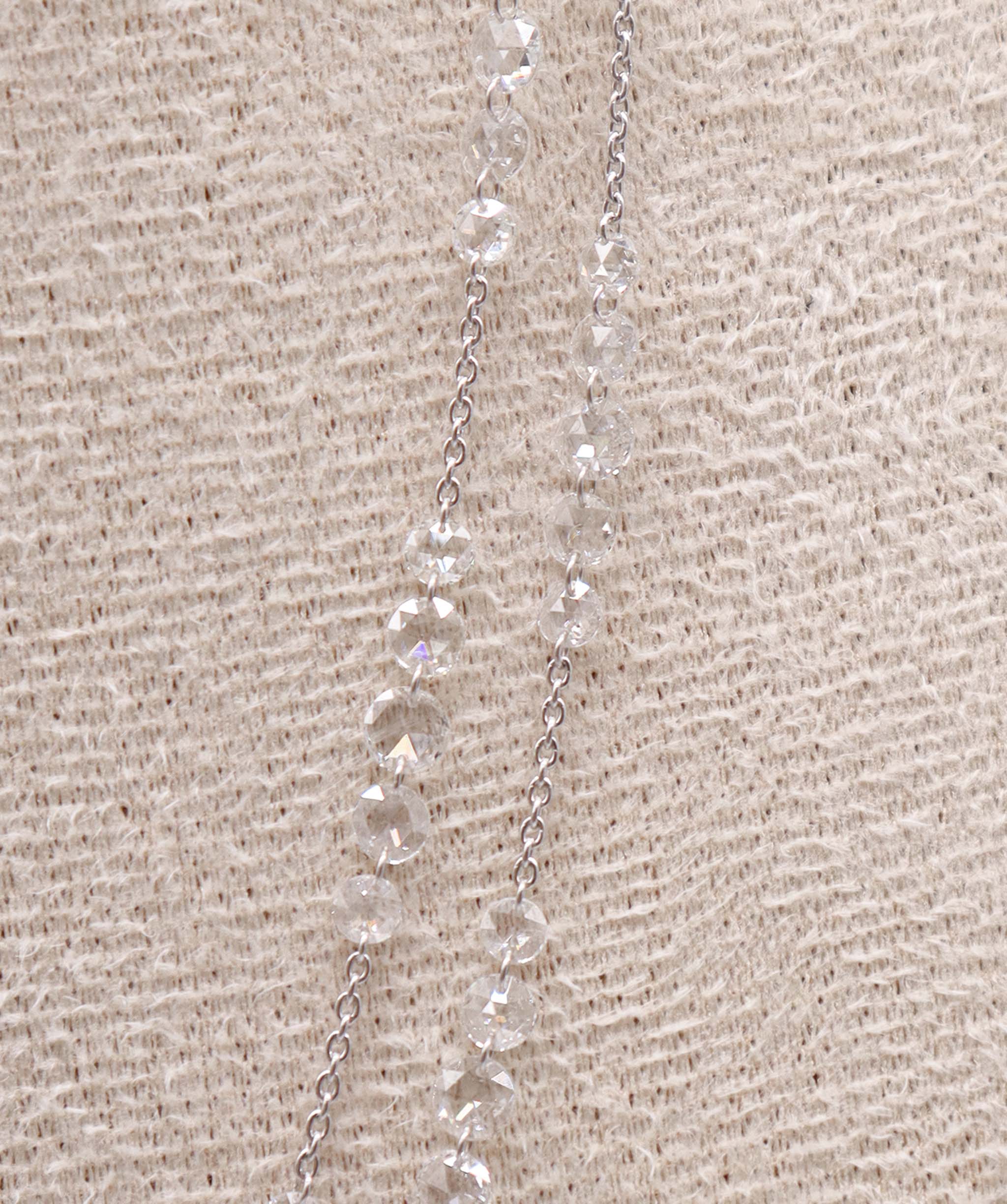 LUXURY PROMISE WHITE ROSECUT NECKLACE TW:9.76CT GOLD:2.49G C8871
