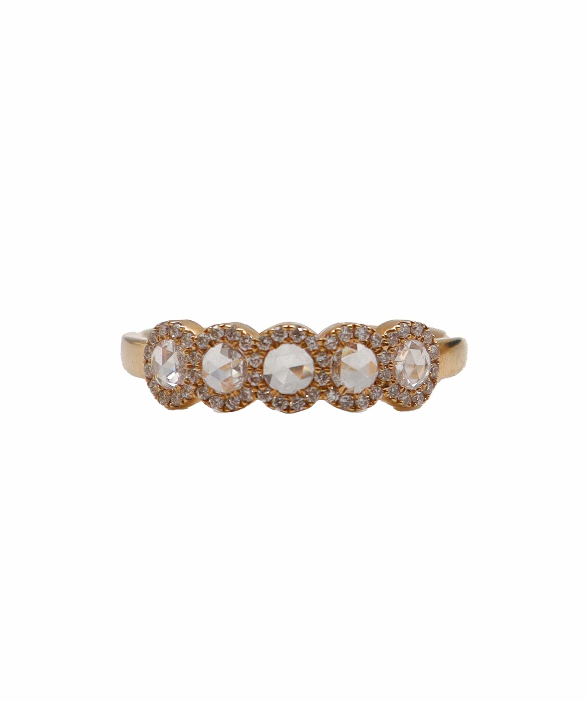 LUXURY PROMISE WHITE ROSECUT SMALL DIAMOND RIG SIZE 54 TW:0.49CT GOLD:1.94G R3189