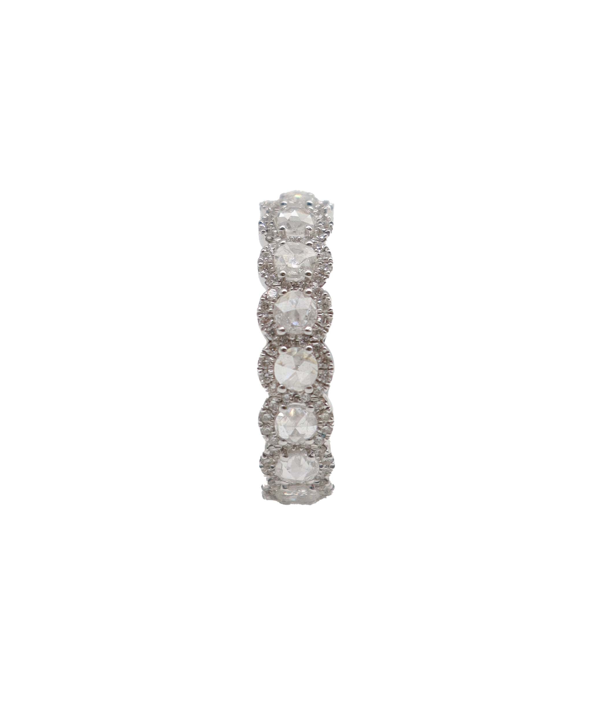 Luxury Promise White Rosecut with Small Diamonds , TW :1.49ct Gold: 3.06g R3186