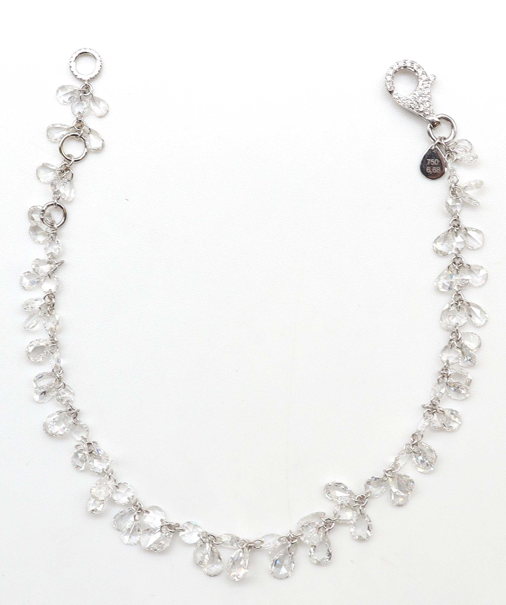 Luxury Promise Whtle diamond rose cuts in white gold Gold 1.70 / Diamond 6.68 JR-BR86 ASC6441