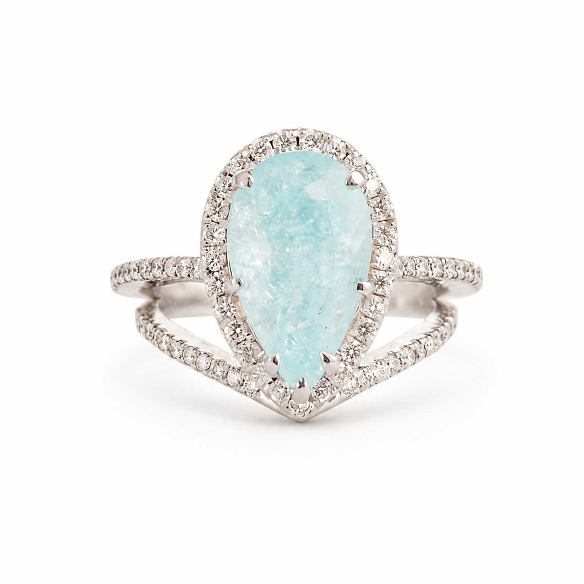 Luxury Promise Paraiba 6.57ct Blue Platinum Ring ALC4362