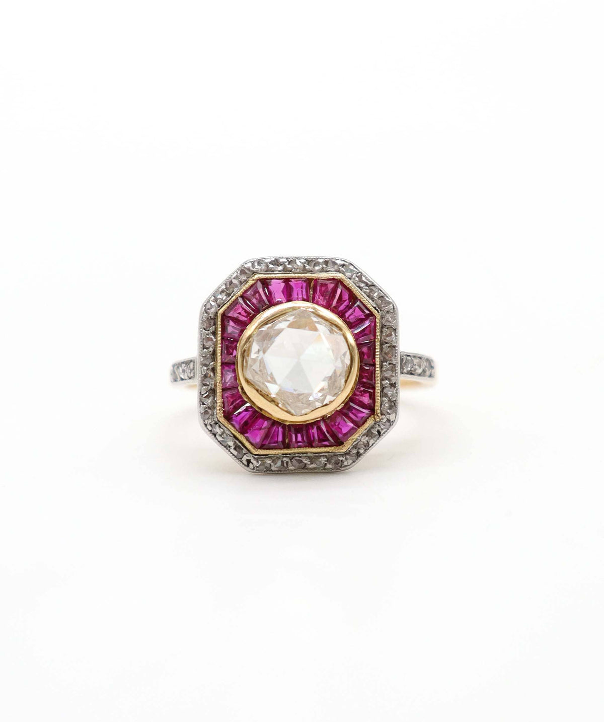 Luxury Promise A Rose Diamond and Ruby Target Ring WA23335