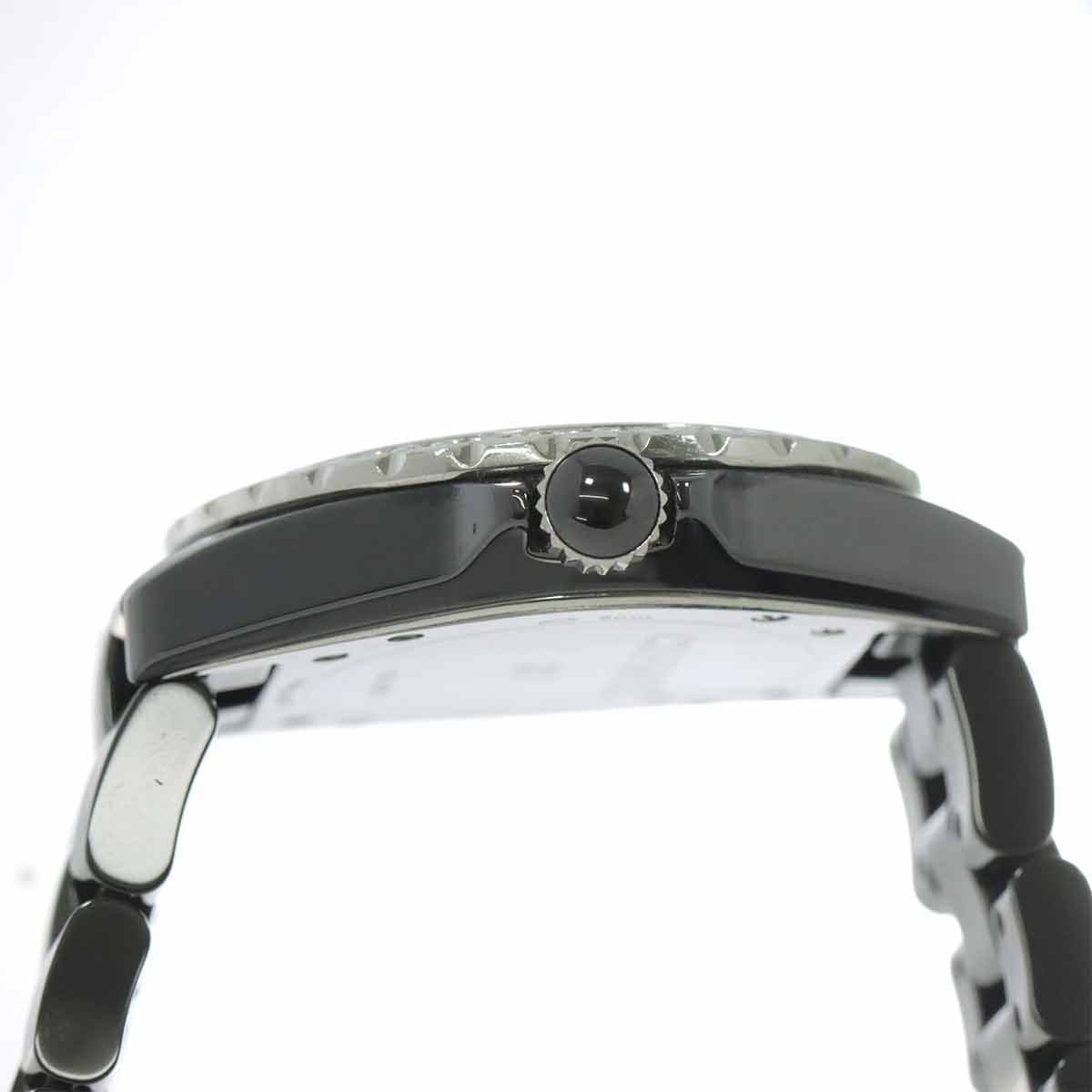 LUXURY PROMISE CHANEL J12 Bezel 8P Diamond Automatic Black Dial Mens H3109 Watch 90295706