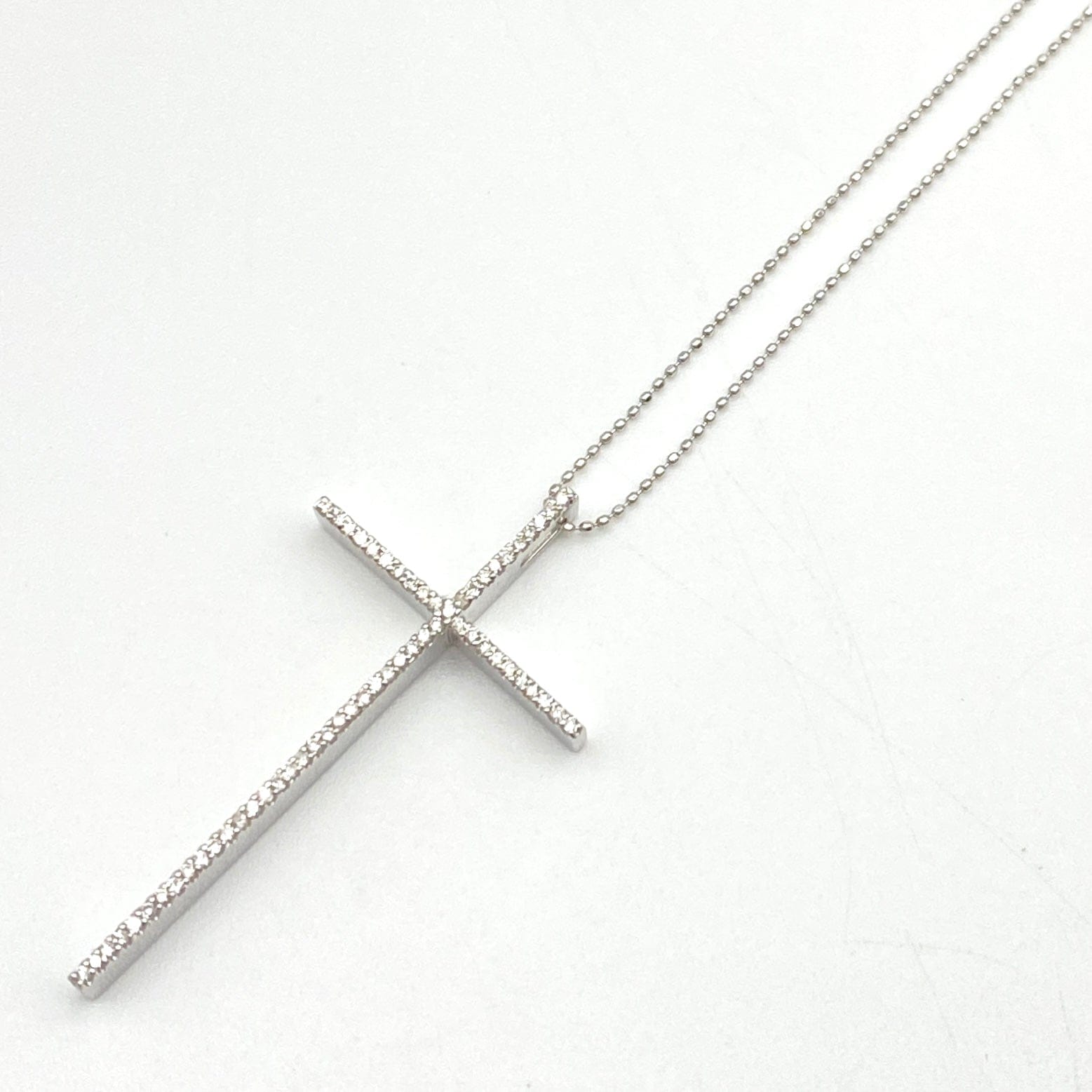 LUXURY PROMISE K18WG Diamond Pen Necklace D0.30 6.1 49113