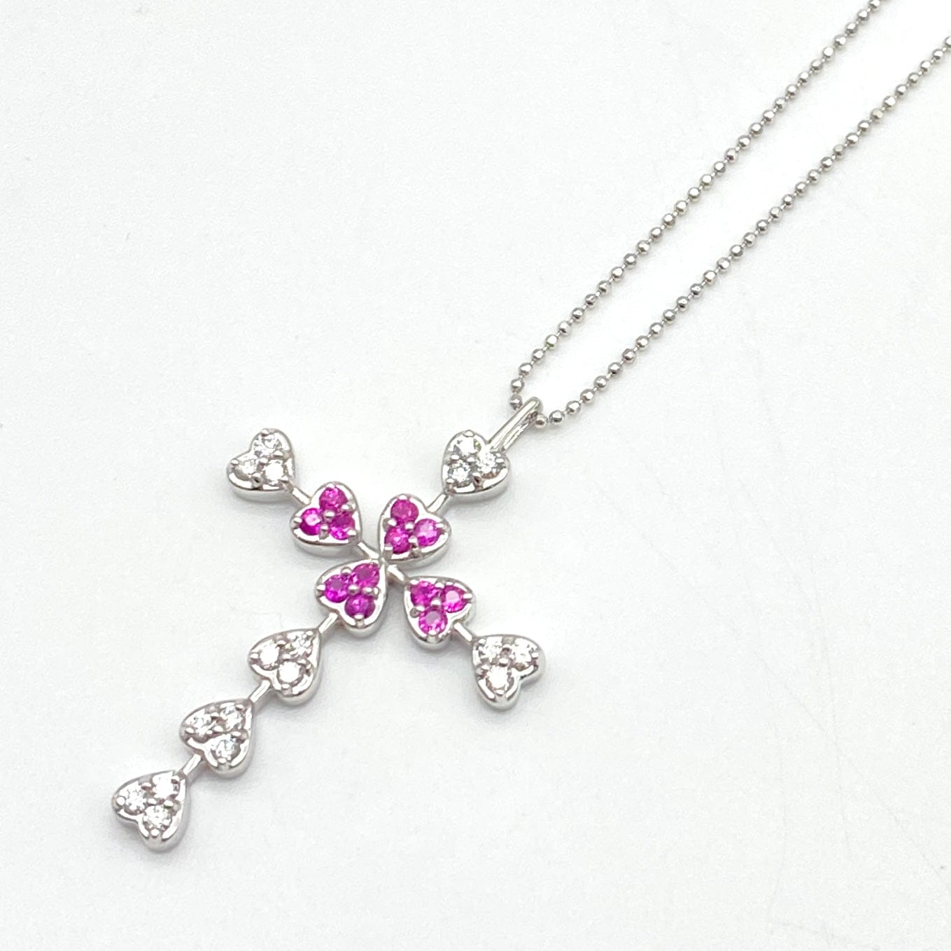 LUXURY PROMISE K18WG Pink Sapphire Pen Necklace PS0.50 D0.55 8.7 50773