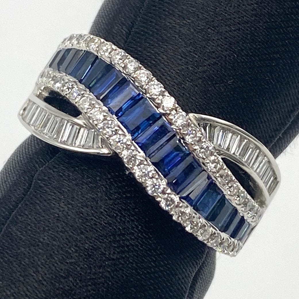 LUXURY PROMISE K18WG sapphire ring S1.04 D0.46 6g 49267 US5.75