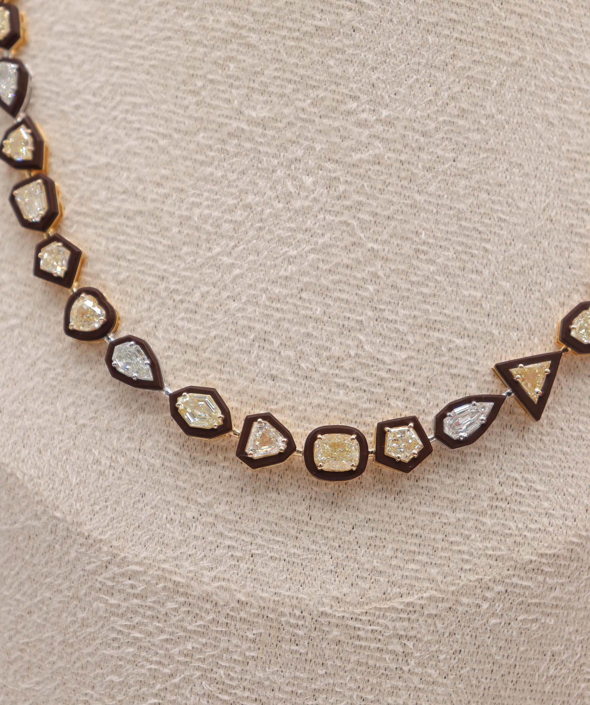Luxury Promise KAMYEN 11.22ct DIAMOND 20.17ct GOLD NECKLACE NK-C97H