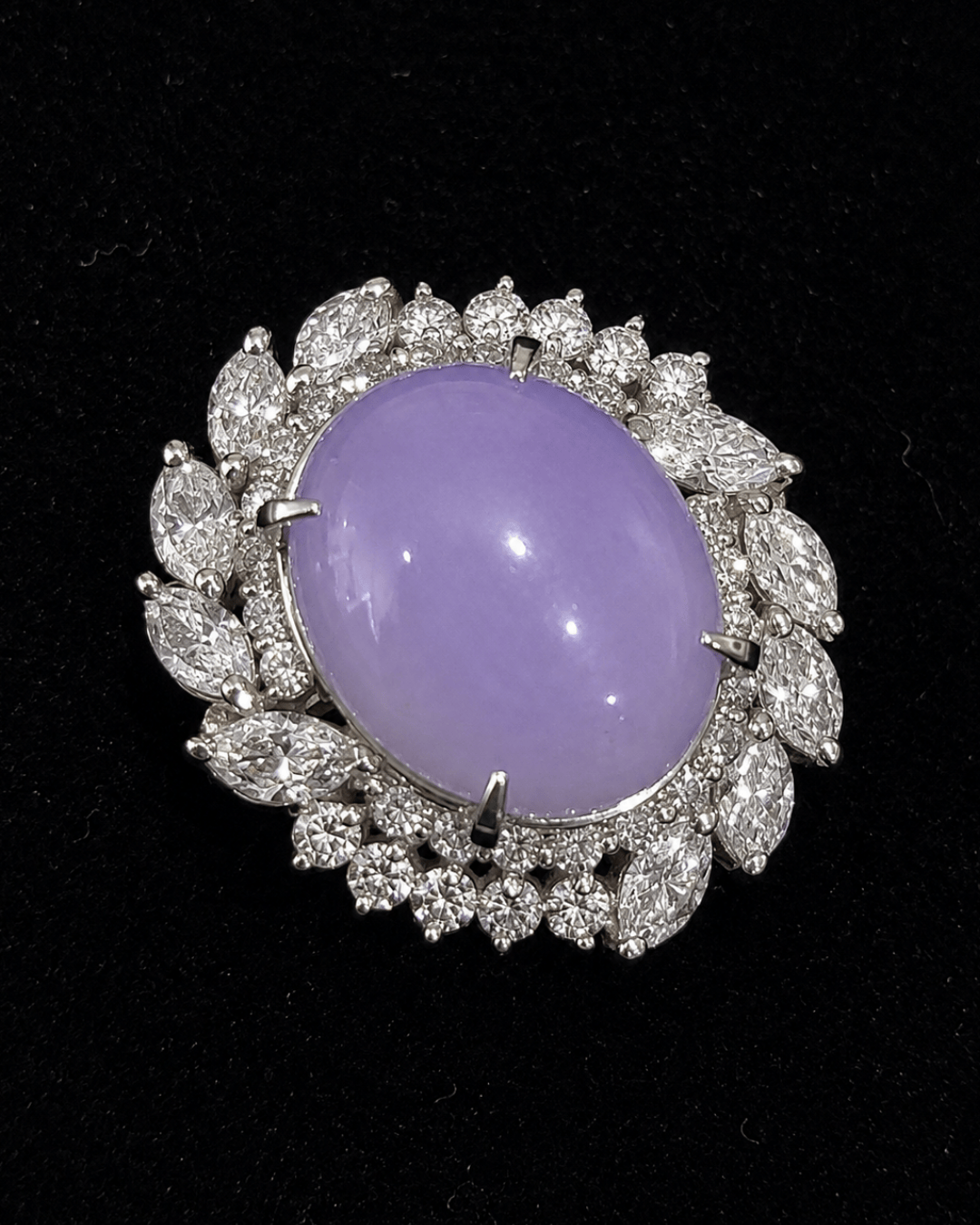Luxury Promise Lavender Jade Ring in Pt900 / J5.93ct / D1.61ct 1051 JJC0662