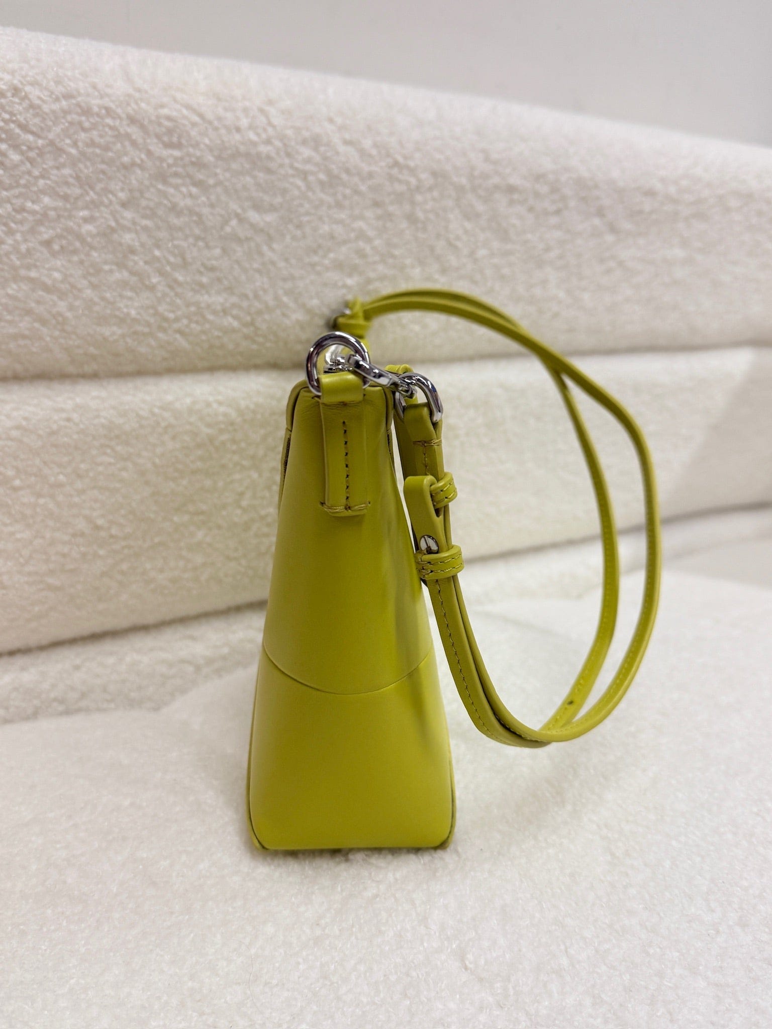 LUXURY PROMISE LOEWE Paula's Ibiza Puzzle Fold Leather Pouch - Vibrant Yellow
