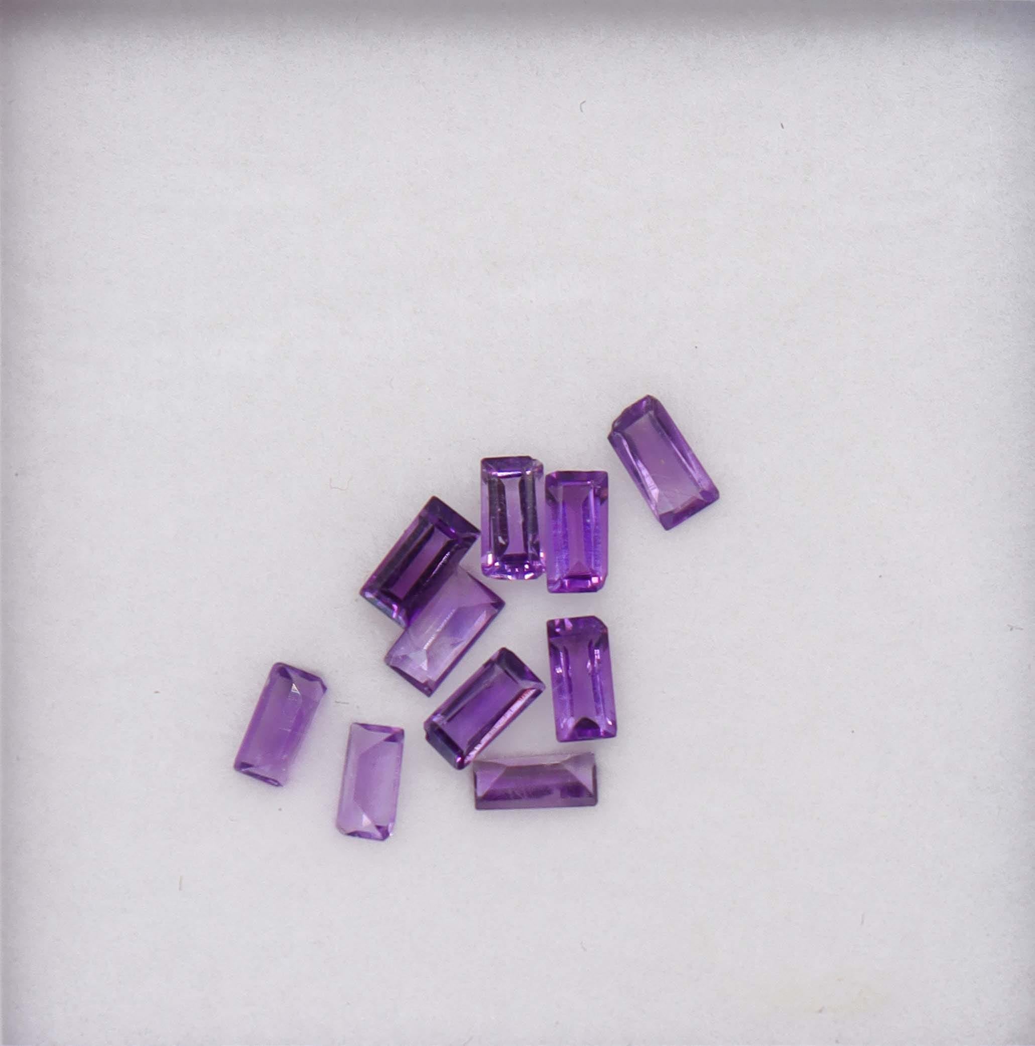 Luxury Promise 0.96ct Amethyst ring bagette set DXBCS6144